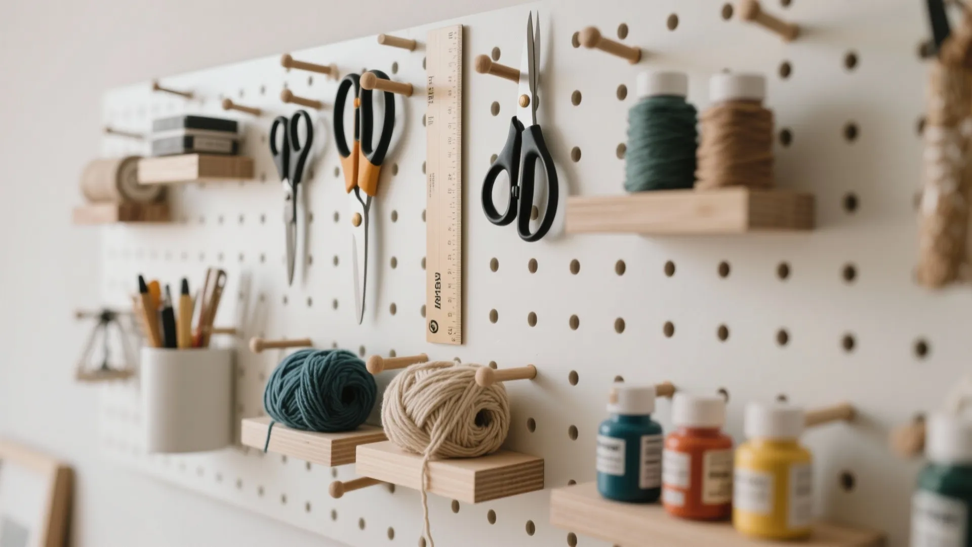 2. Pegboard Organization Wall