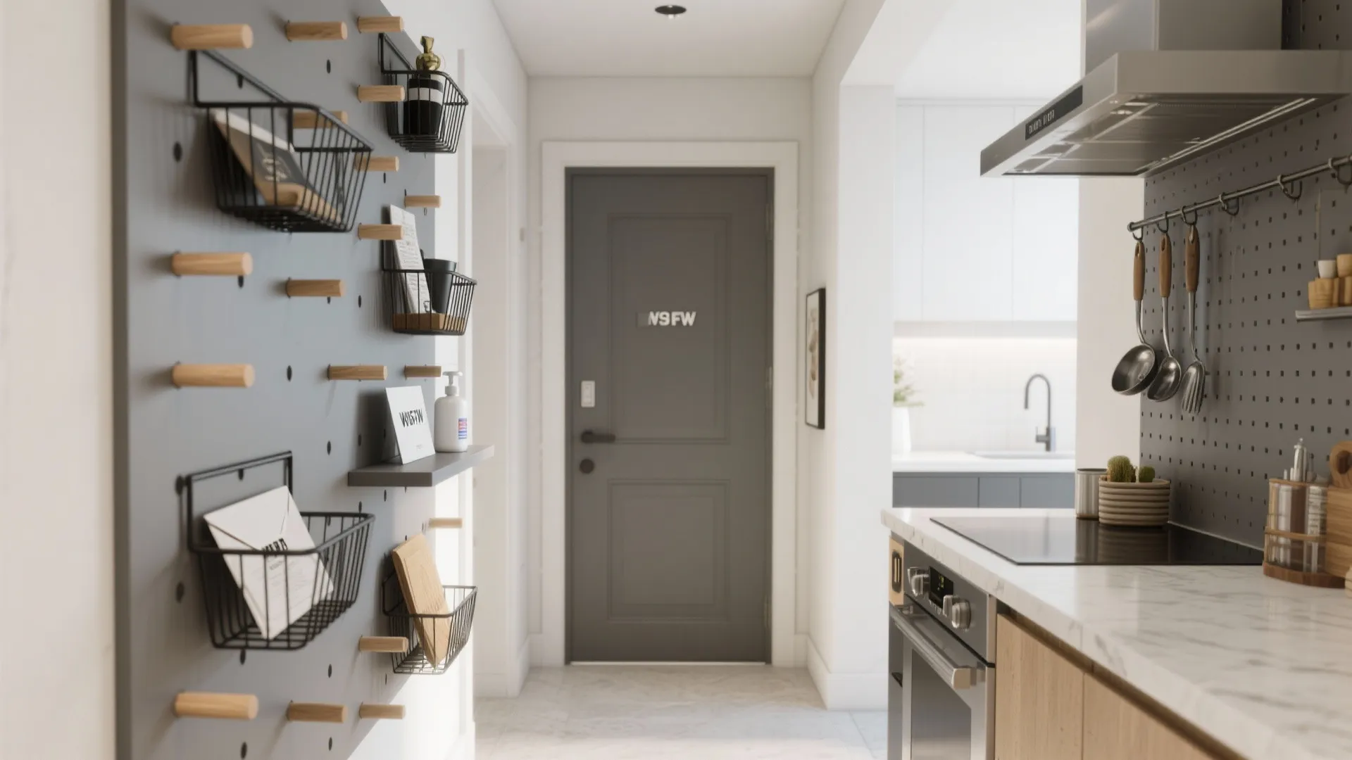 Pegboard Systems for Entry and Kitchen Zones