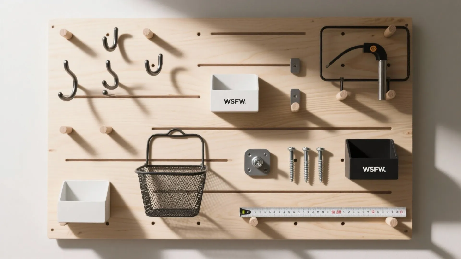 3) Pegboard or Slat Modular Wall System