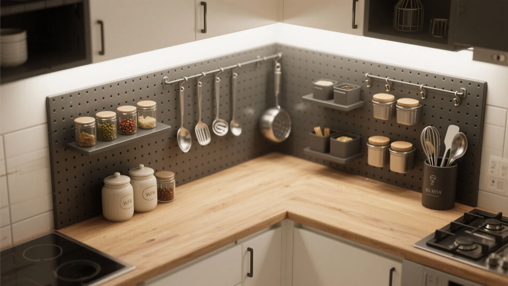 Pegboard Kitchen Wall That Works Hard