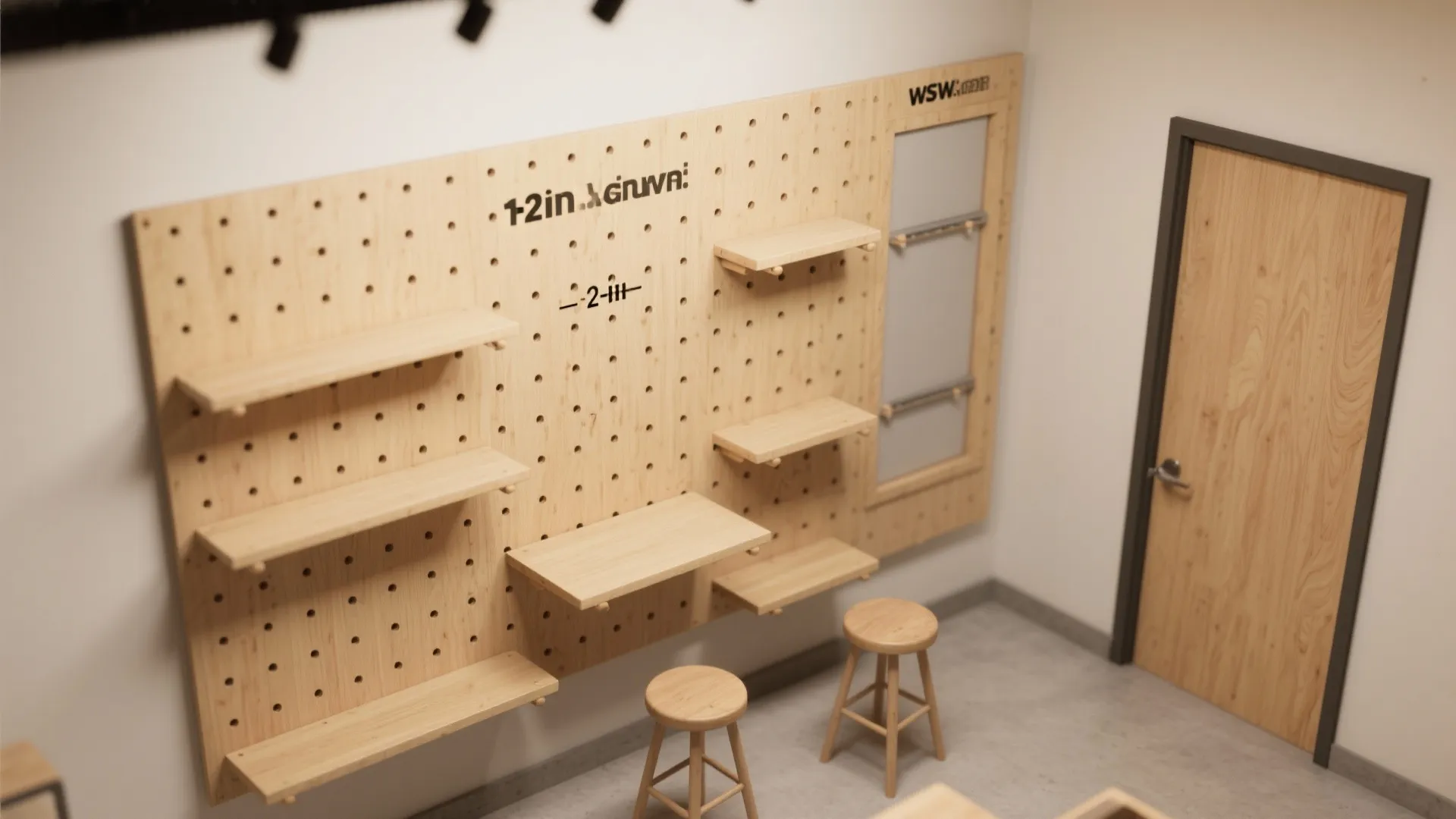 5) Pegboard-Style Solid Wood Organizer Wall