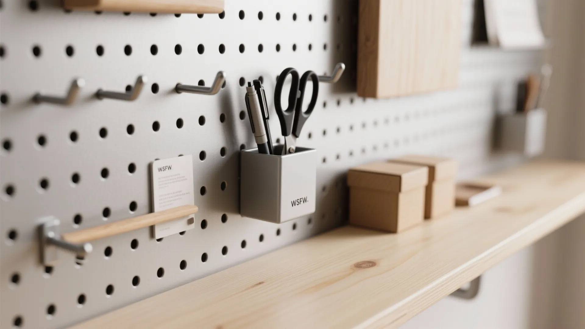 Minimalist Vertical Storage for a Calm Desk Zone