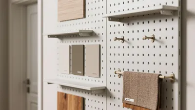 Modern Pegboard Storage Wall for Home Office