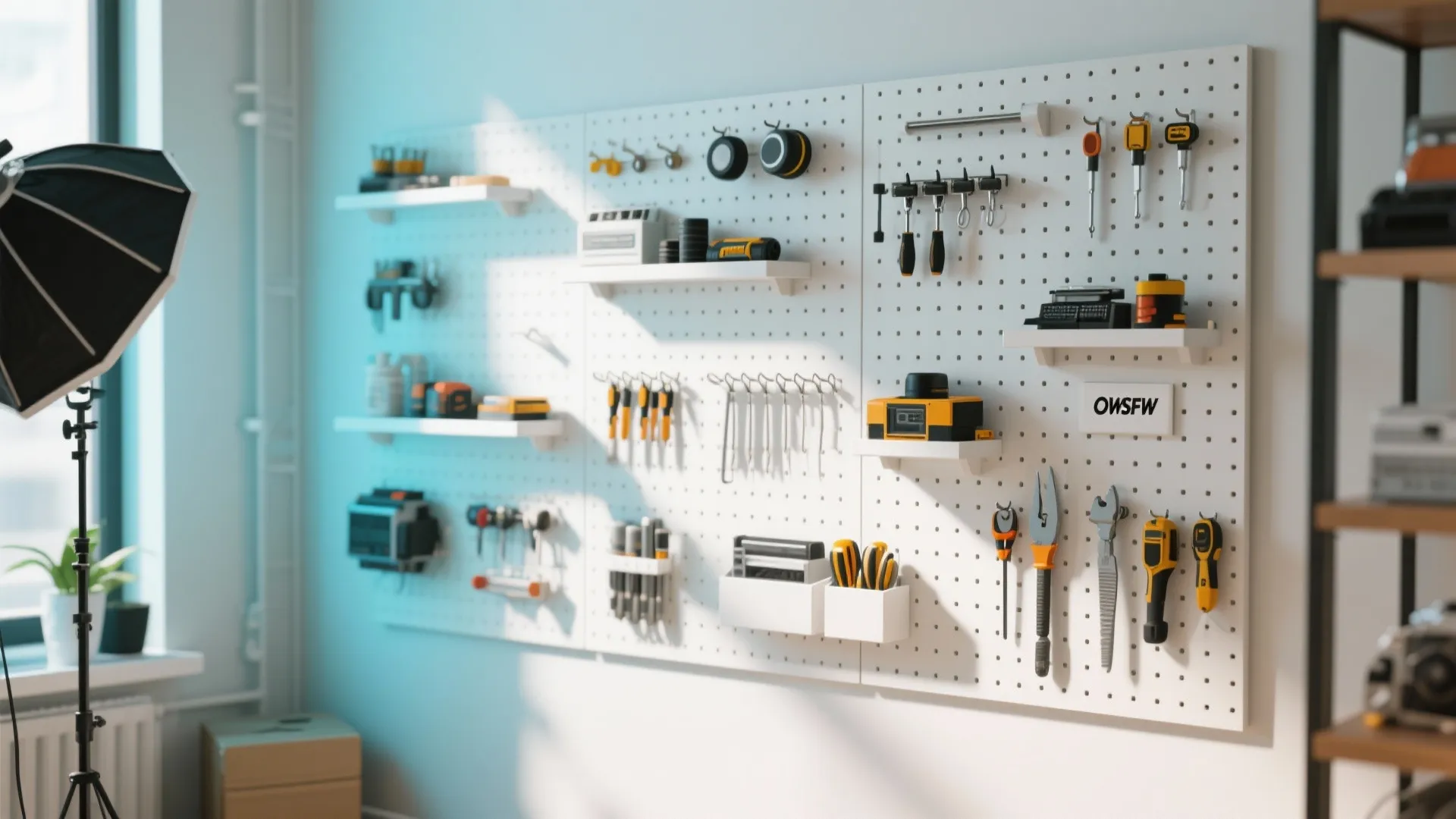 3. Pegboard with Modular Accessories