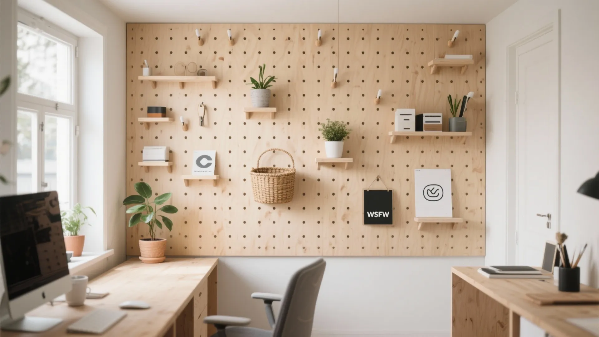 4. Pegboard for Flexible Organization