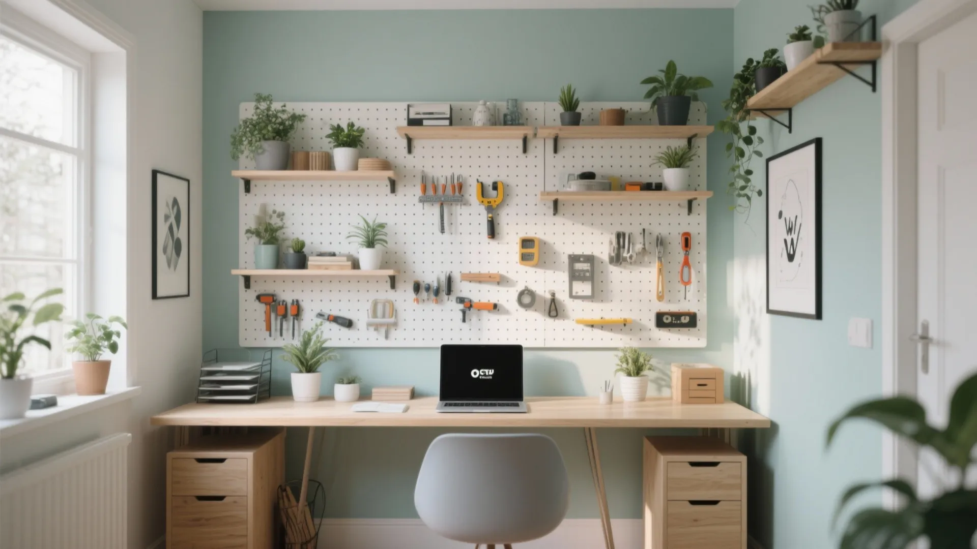 3. Pegboard Organization Wall