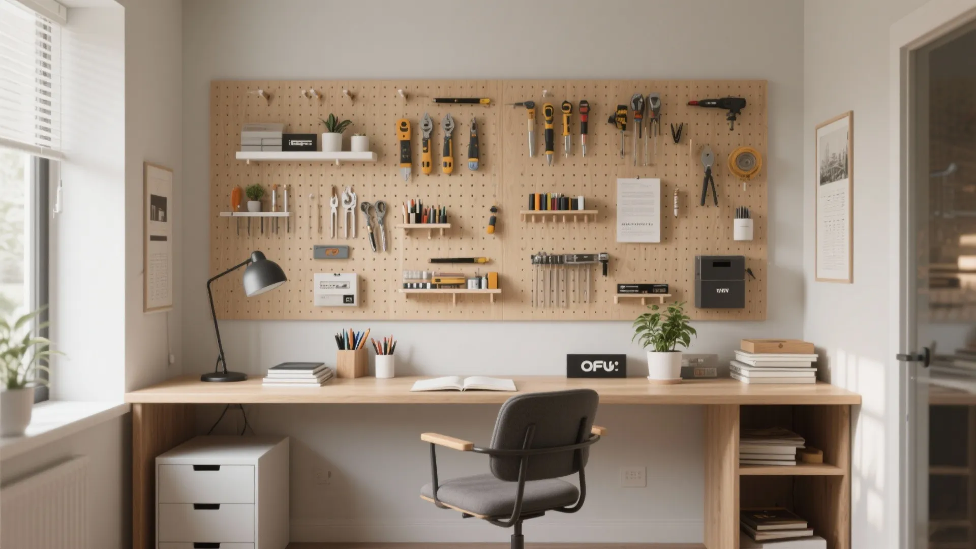 3. Pegboard Organization Wall