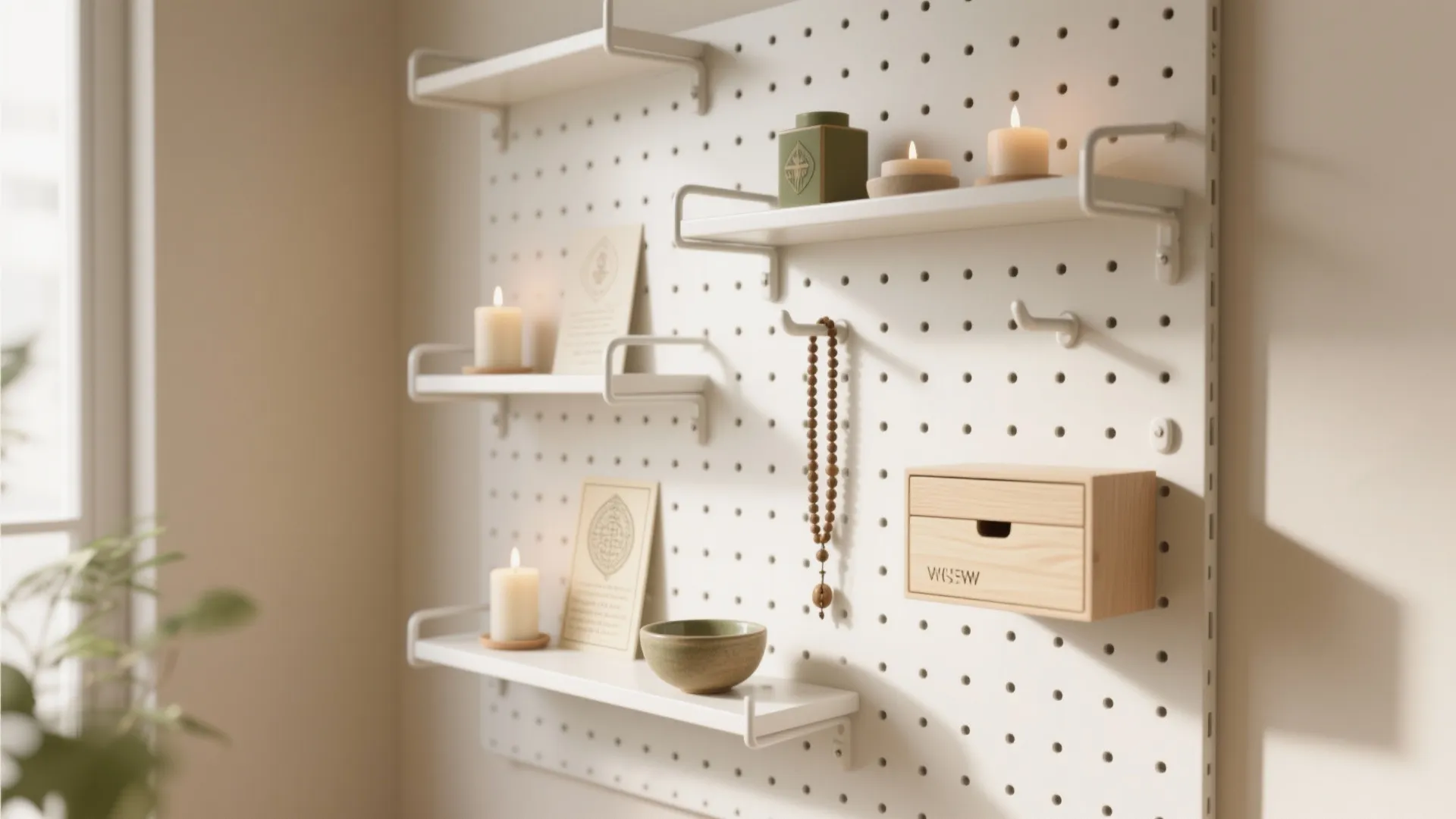 Pegboard or Rail Shrine (Modular and Evolving)