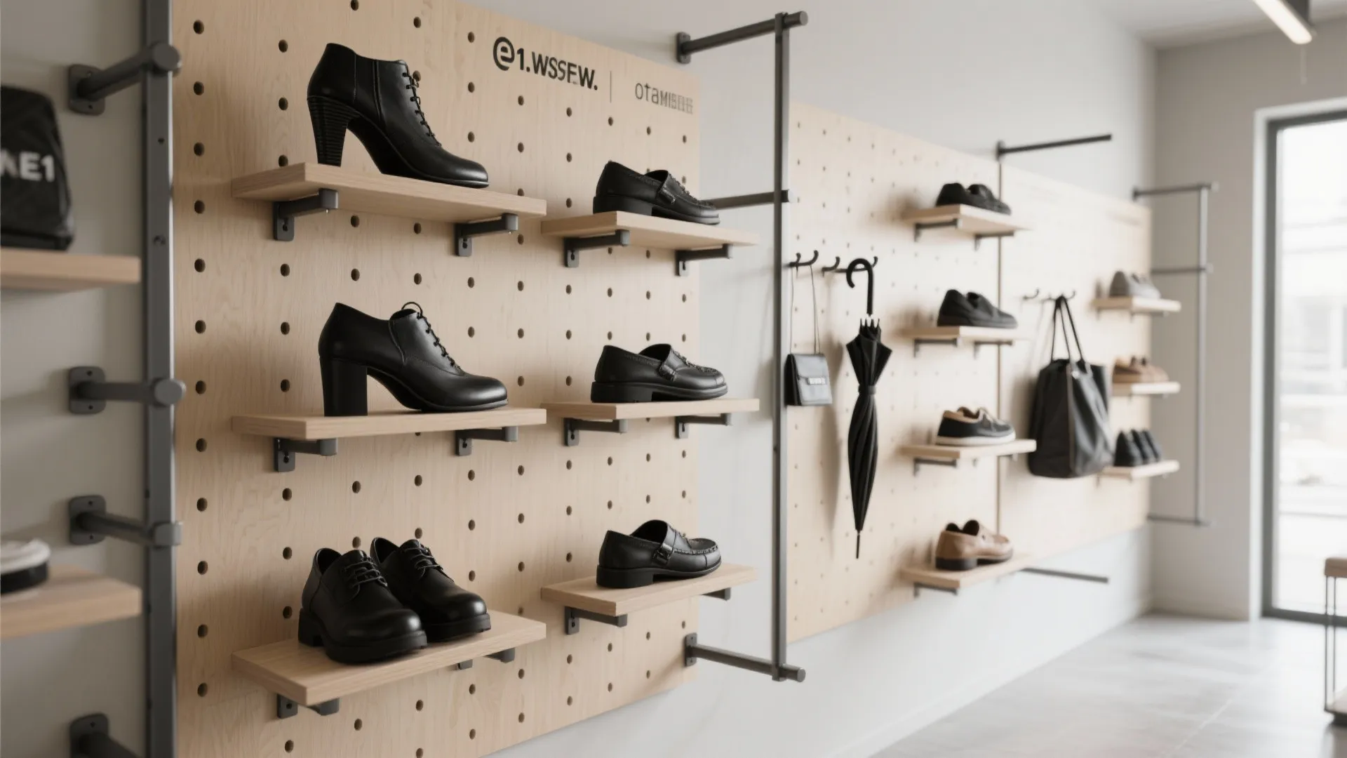 Pegboard + Rail System for Modular Shoe Storage