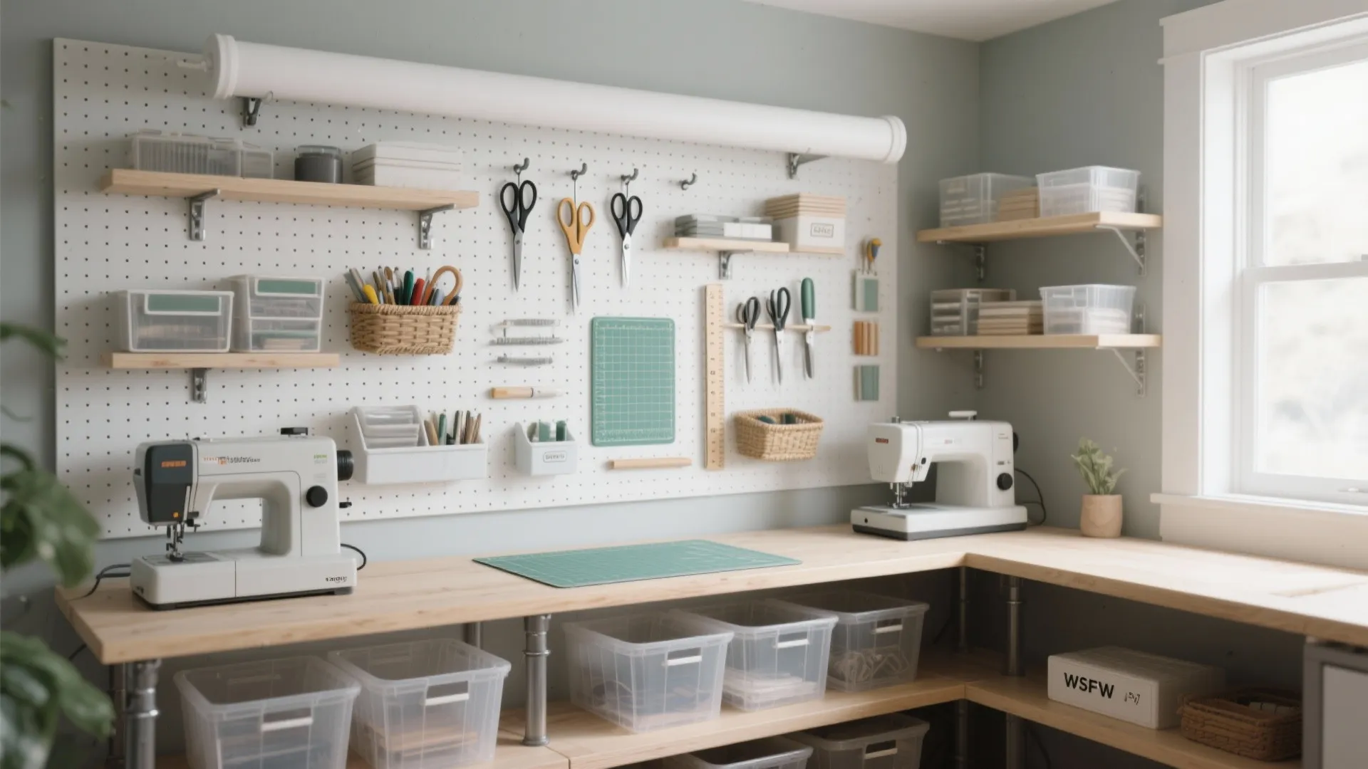 Vertical Storage with a Pegboard + Rail Wall
