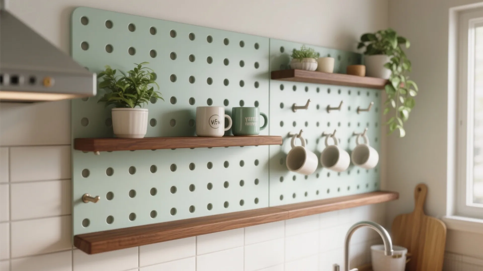 Round Pegboards and Bubble Shelves