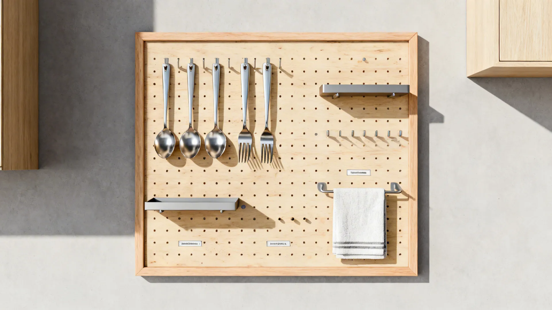 Functional Pegboard with Real Spoons & Forks
