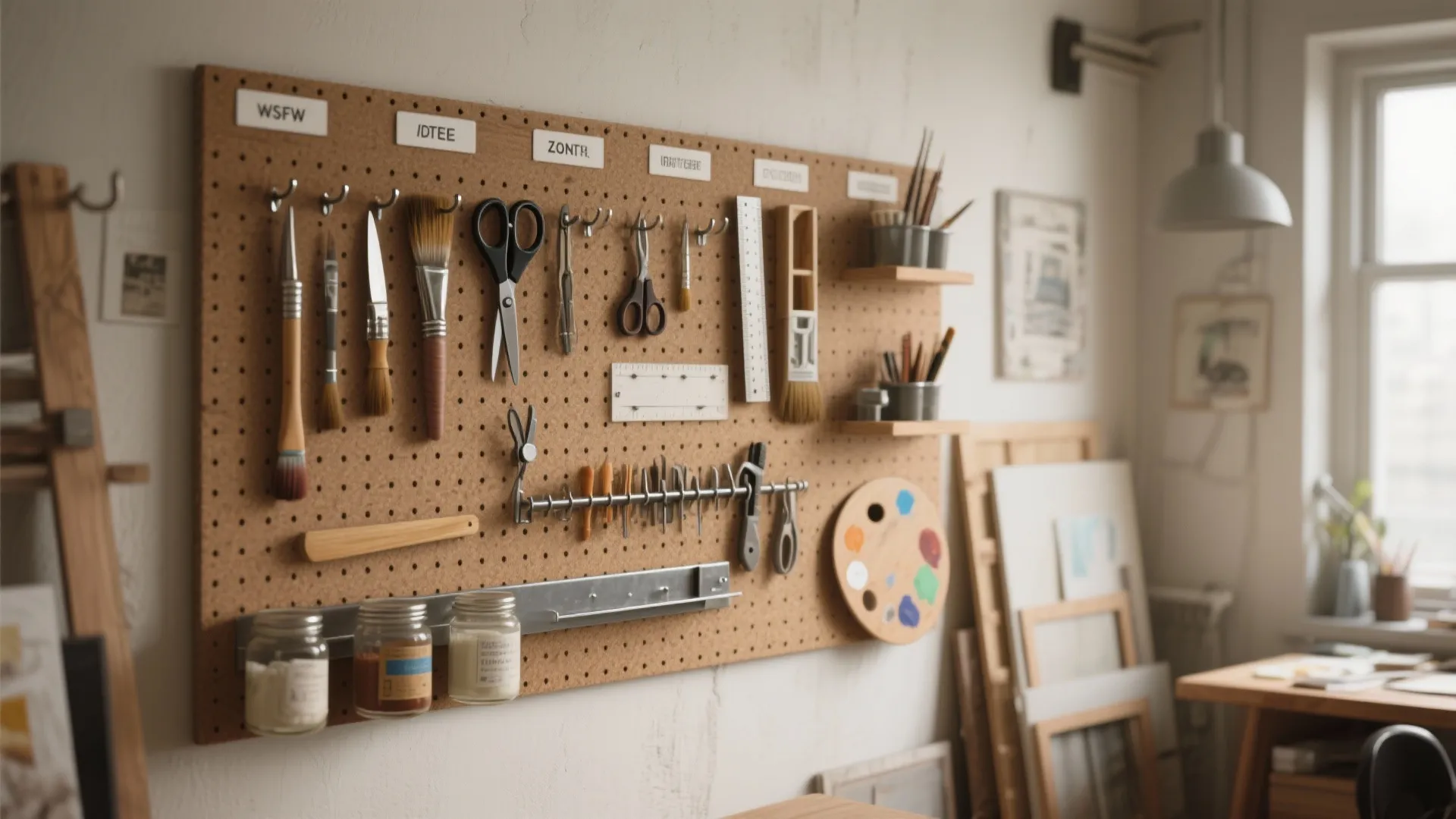 1. Go vertical with pegboards and magnetic strips