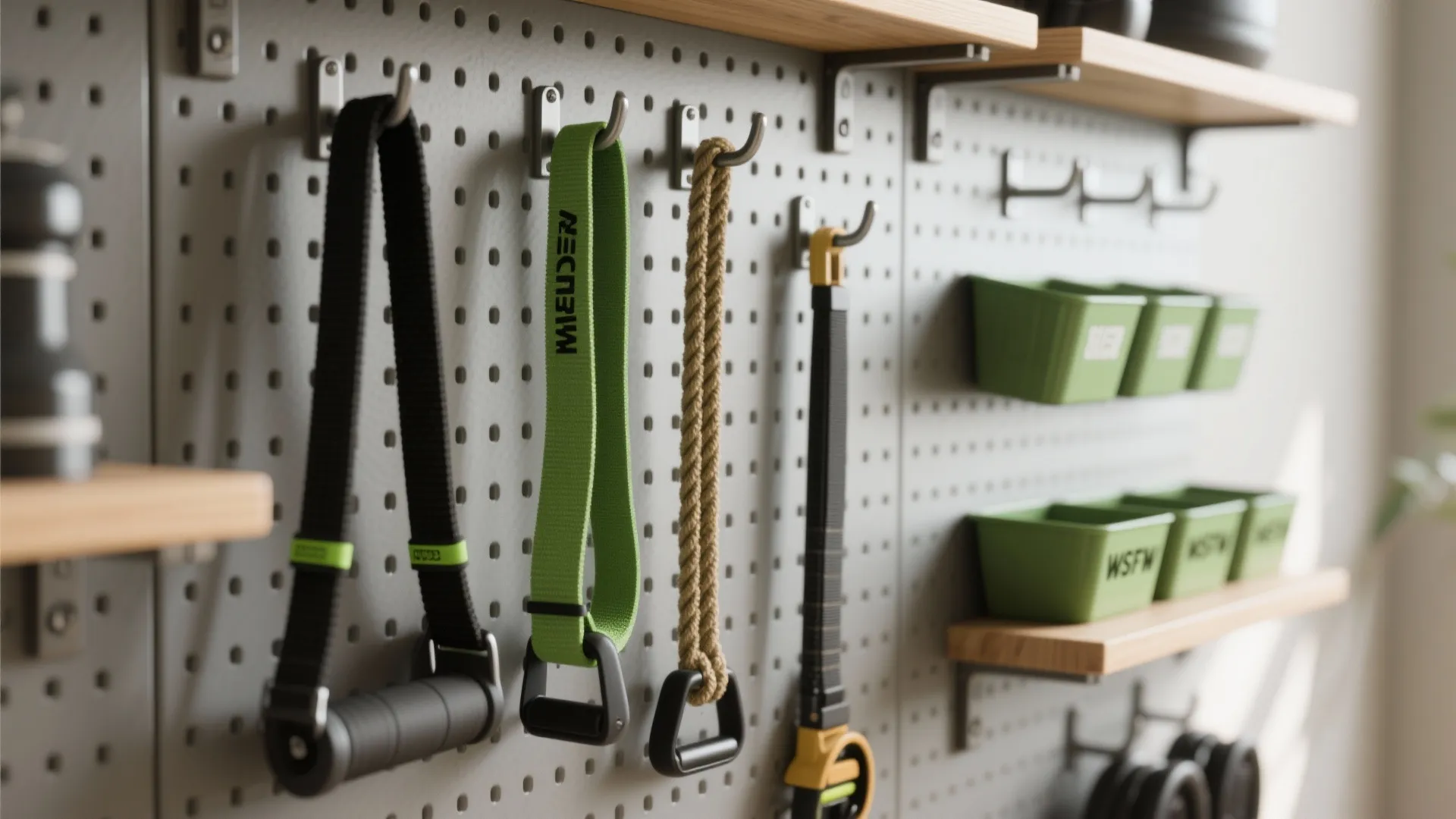 4. Vertical Storage and Pegboards for Gear
