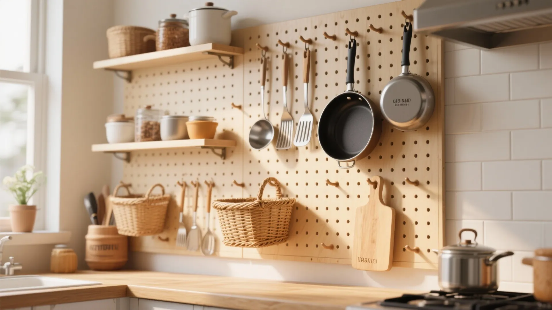 7. Pegboard Storage Wall