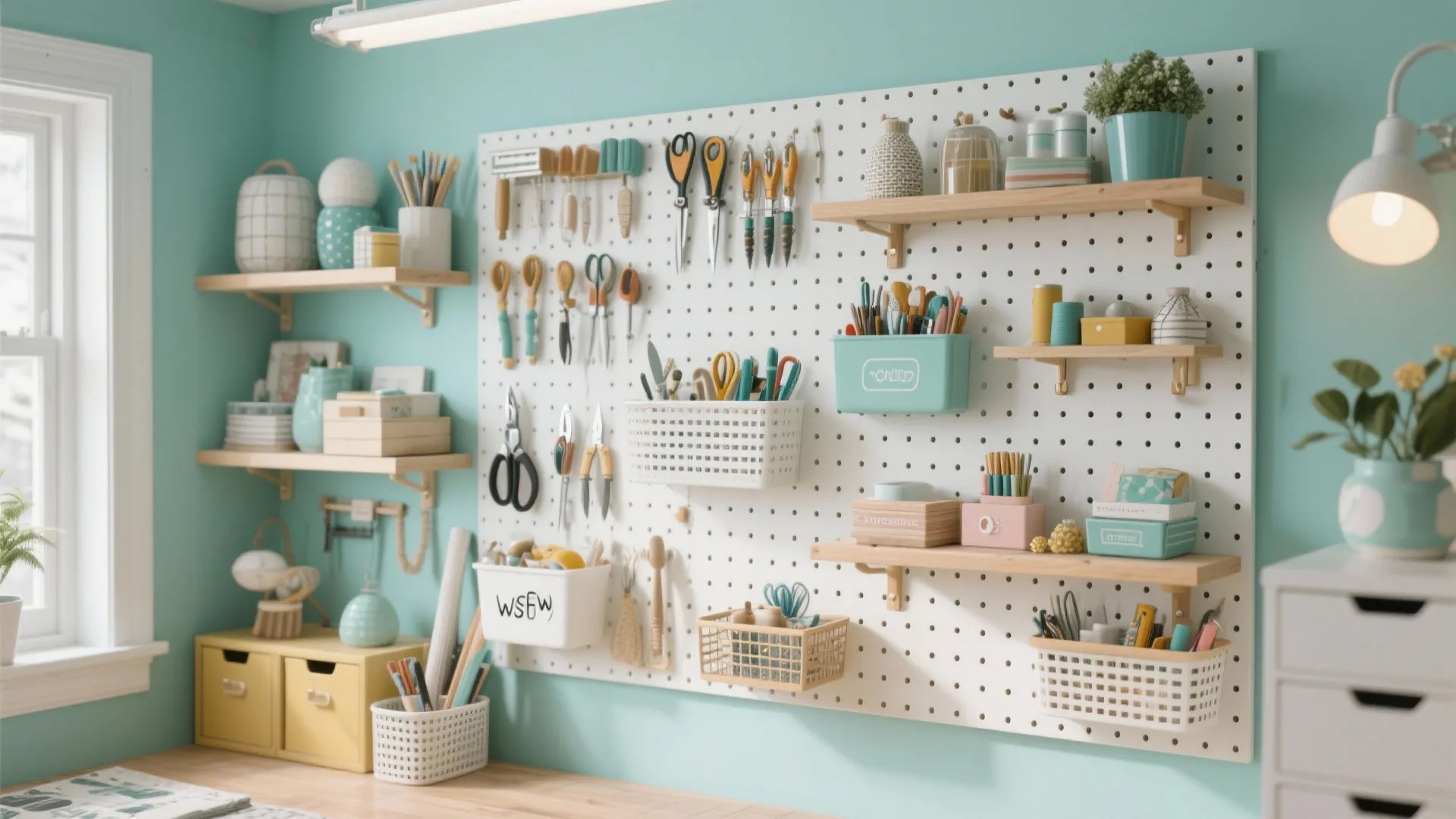 8. Pegboard Storage Wall