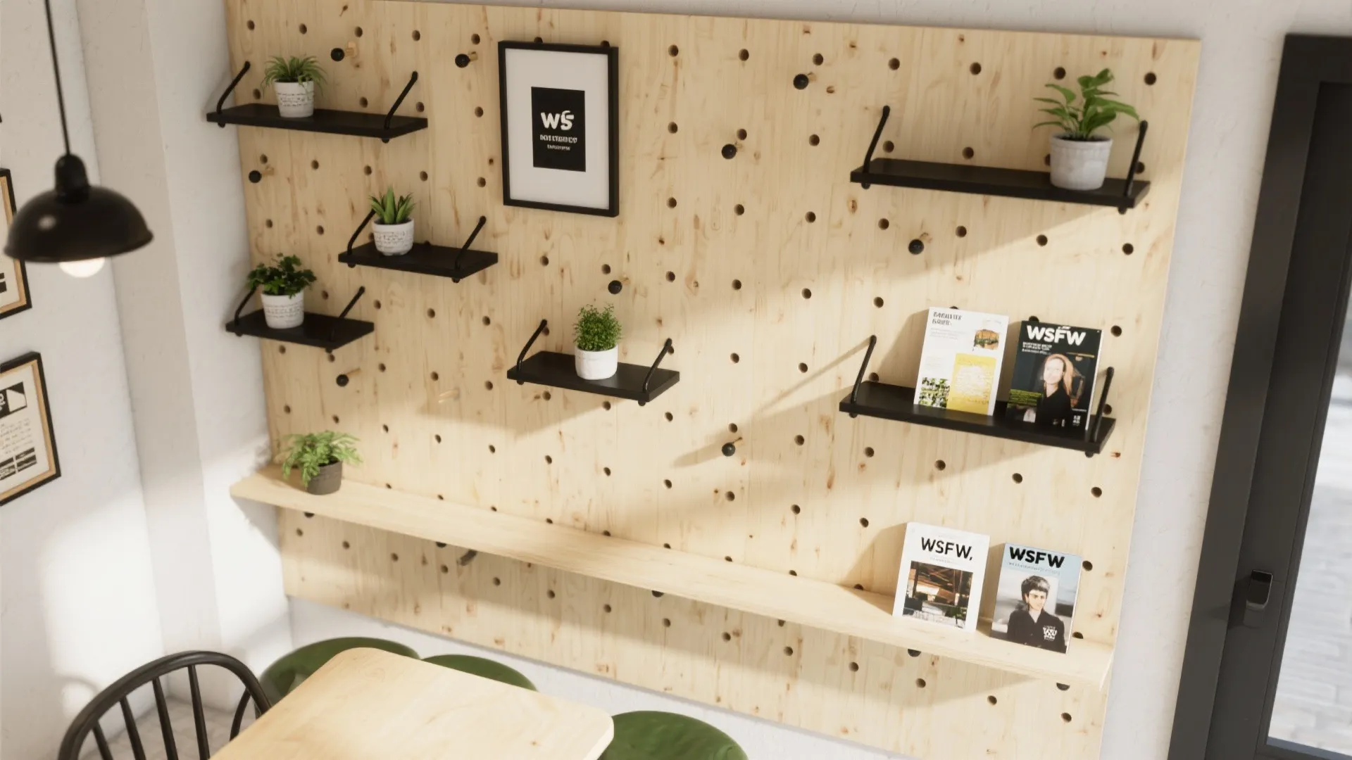 Pegboard Grid for Rotating Art