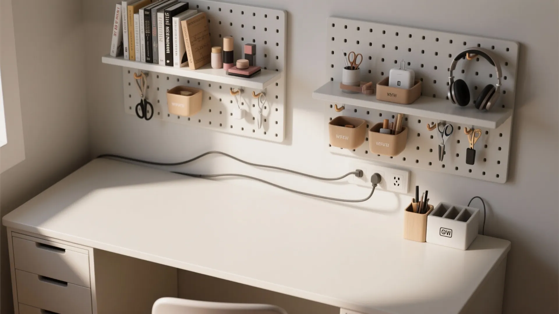 Smart Vanity-Study Combo With Pegboards