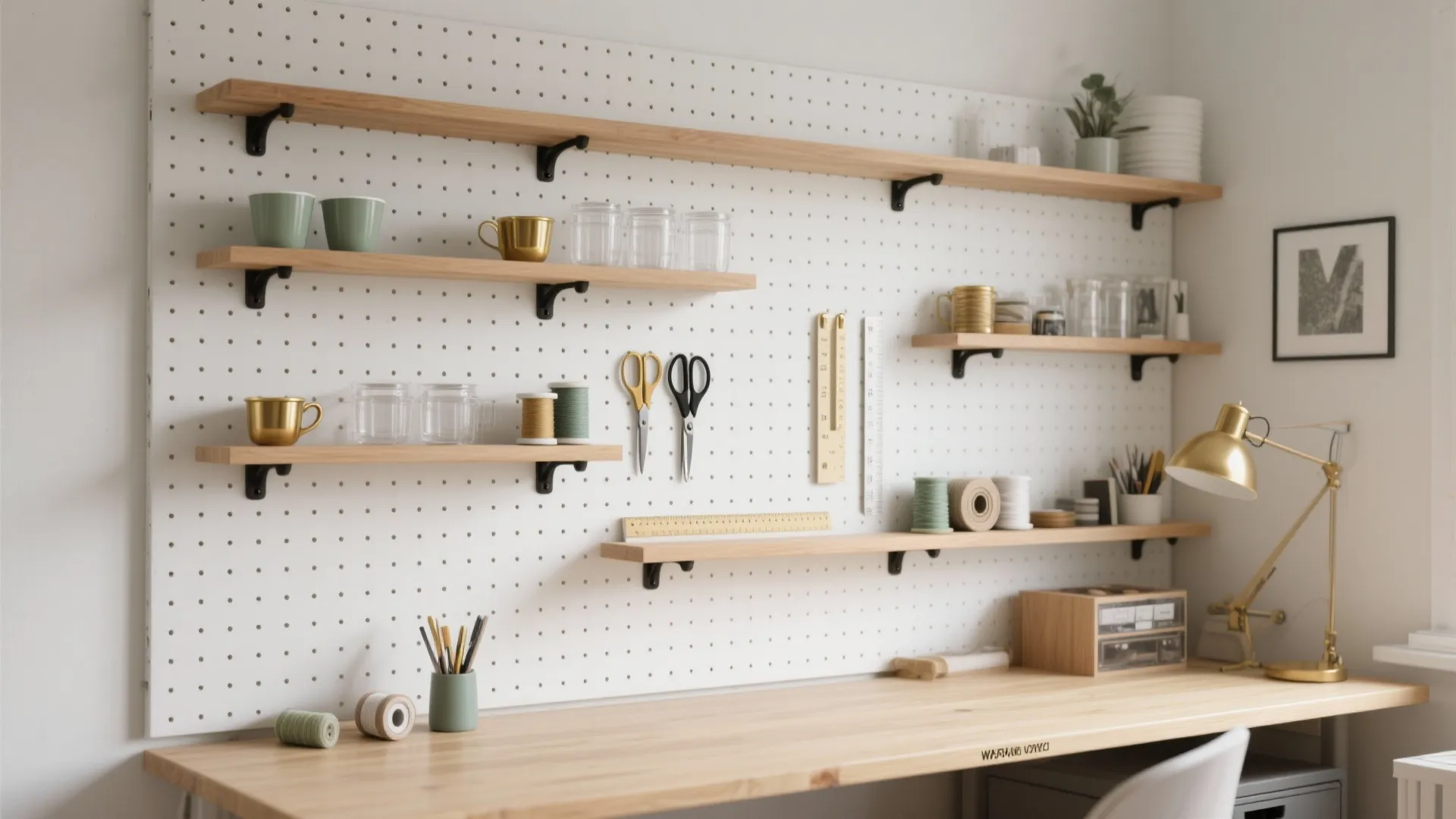Pegboard Wall and Vertical Storage