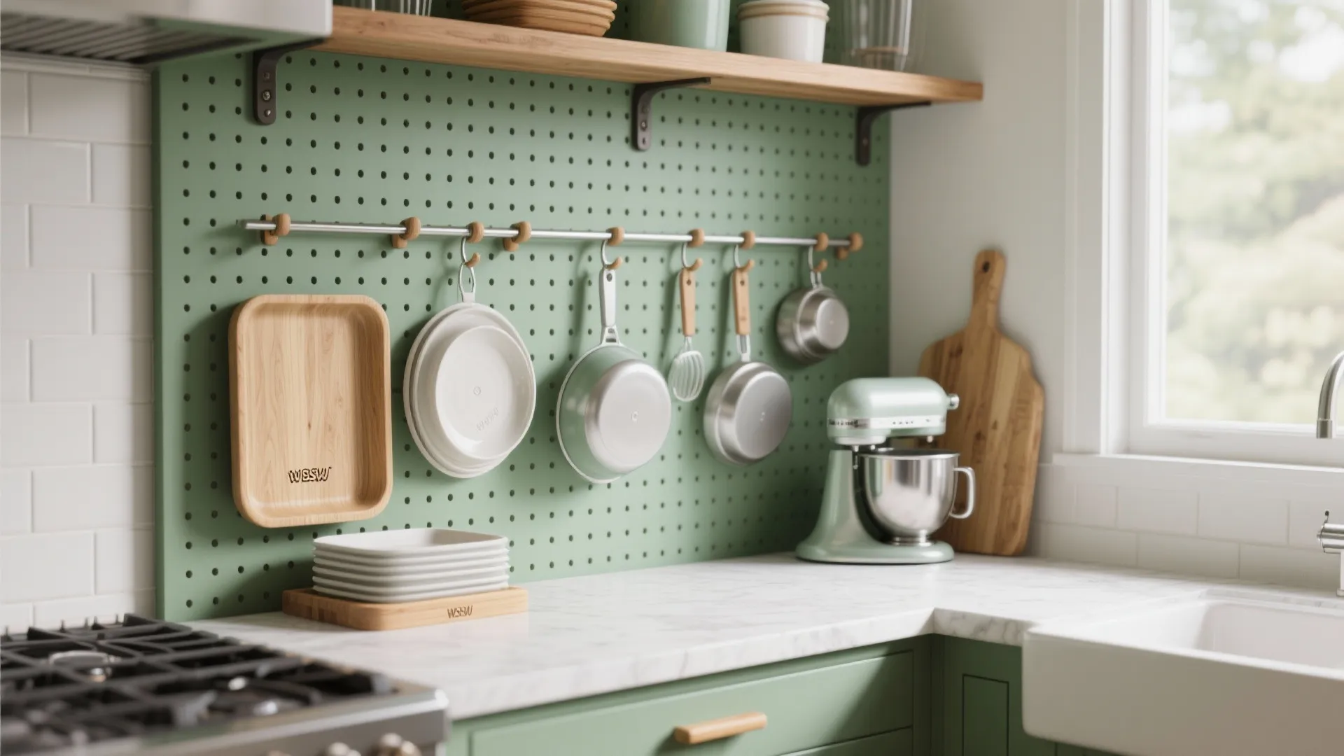 4. Vertical storage and pegboard walls