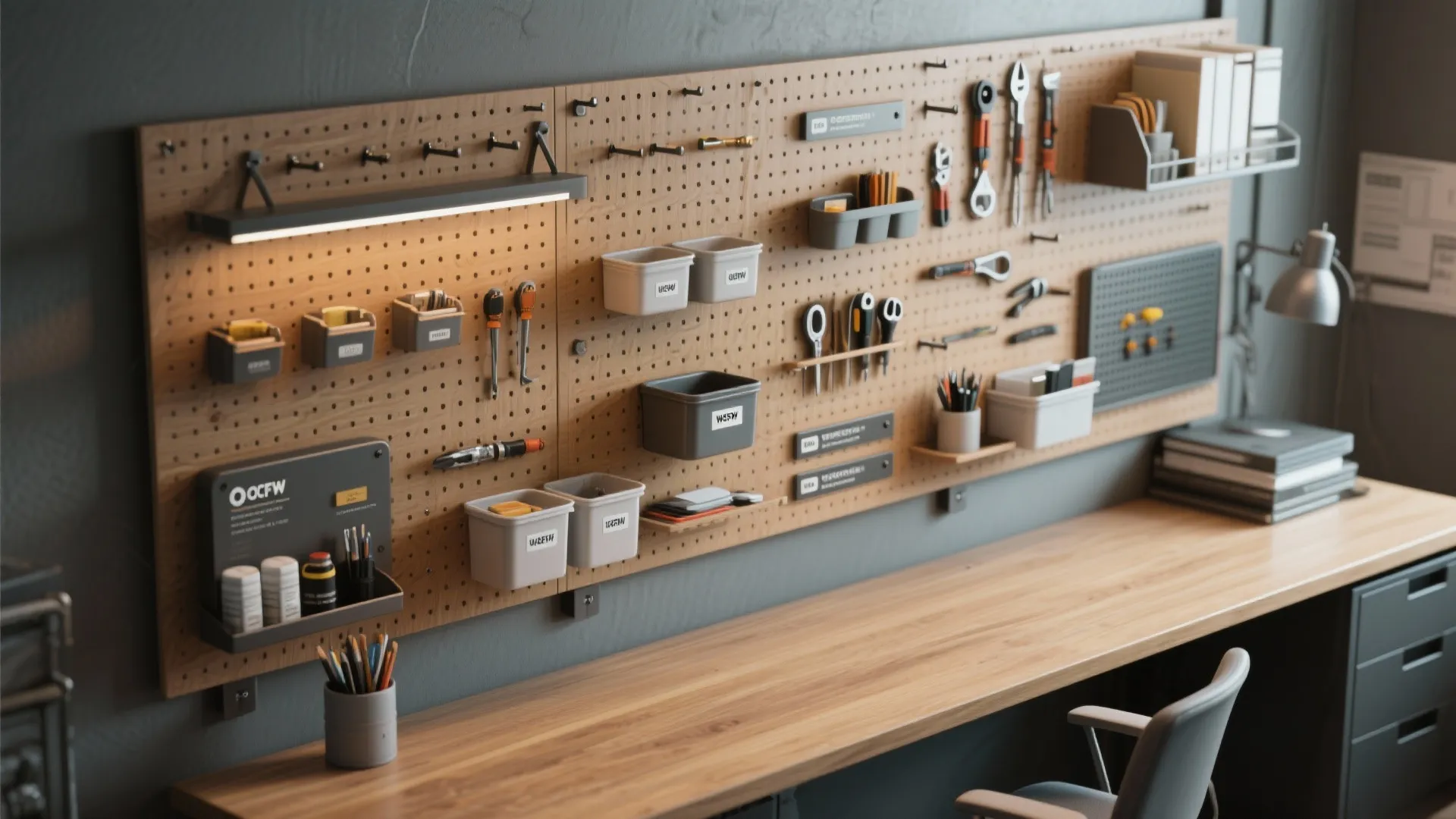 3. Functional Accent Wall: Pegboards and Modular Storage