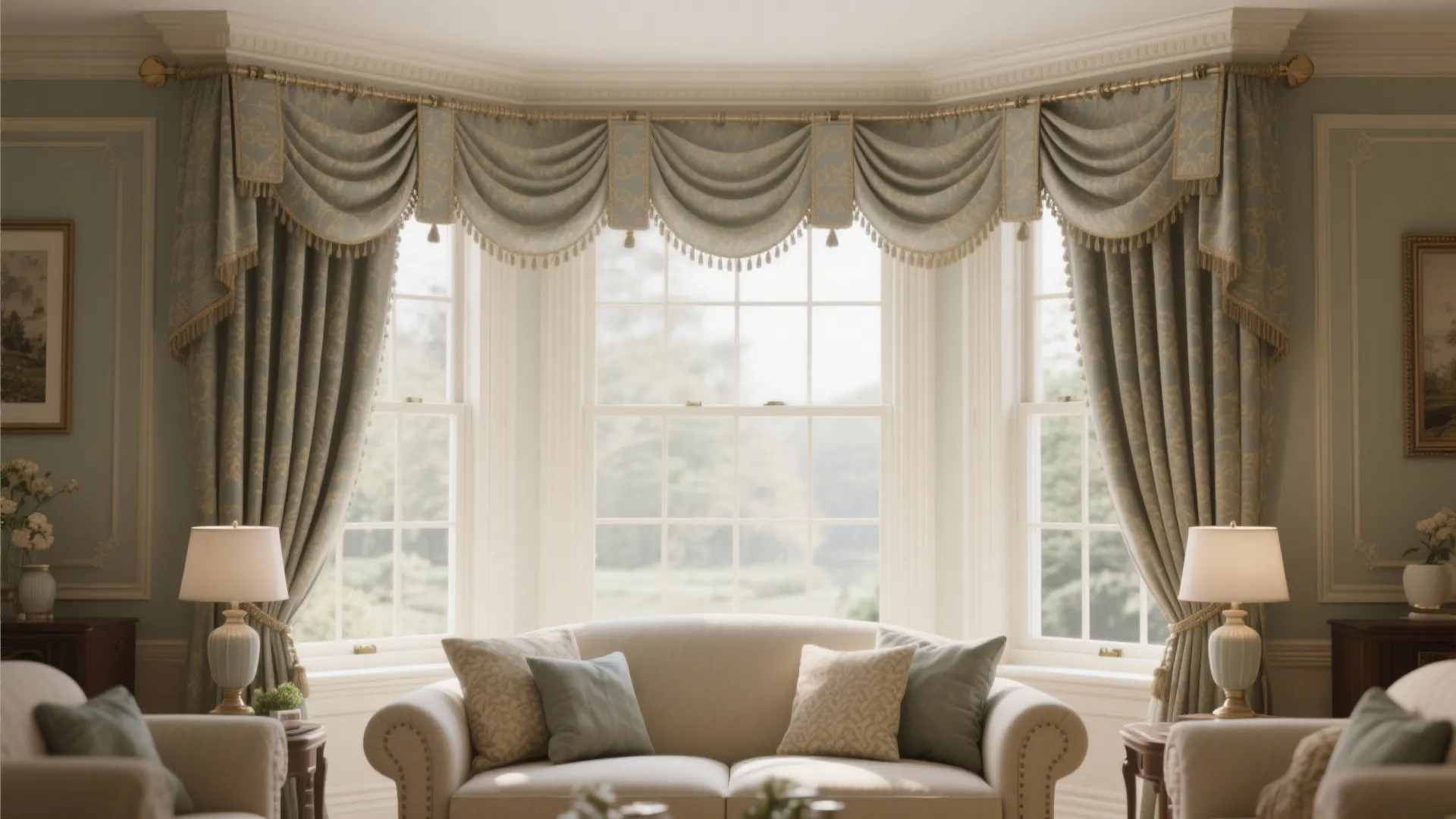 7. Pelmet‑Topped Elegance