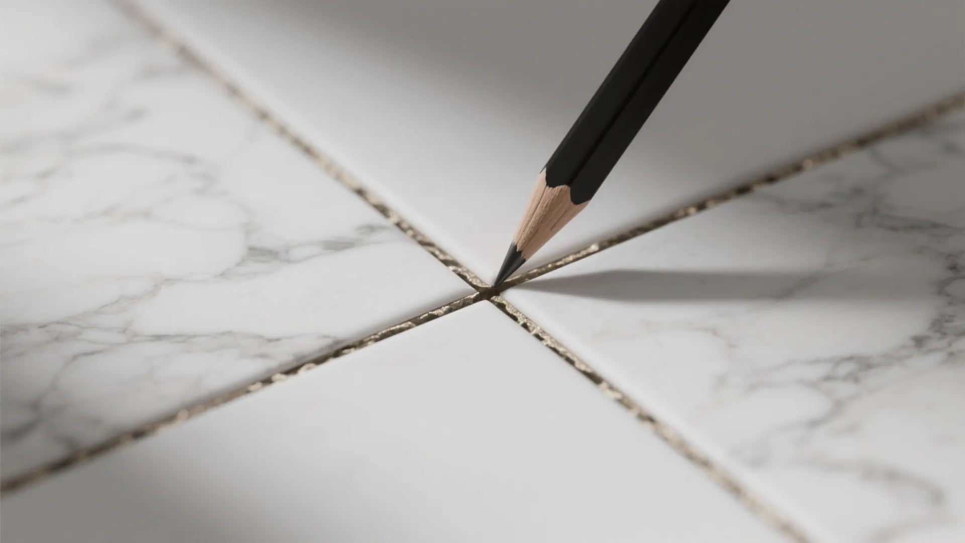 Marble-Look Porcelain With Black Pencil Liner Bands