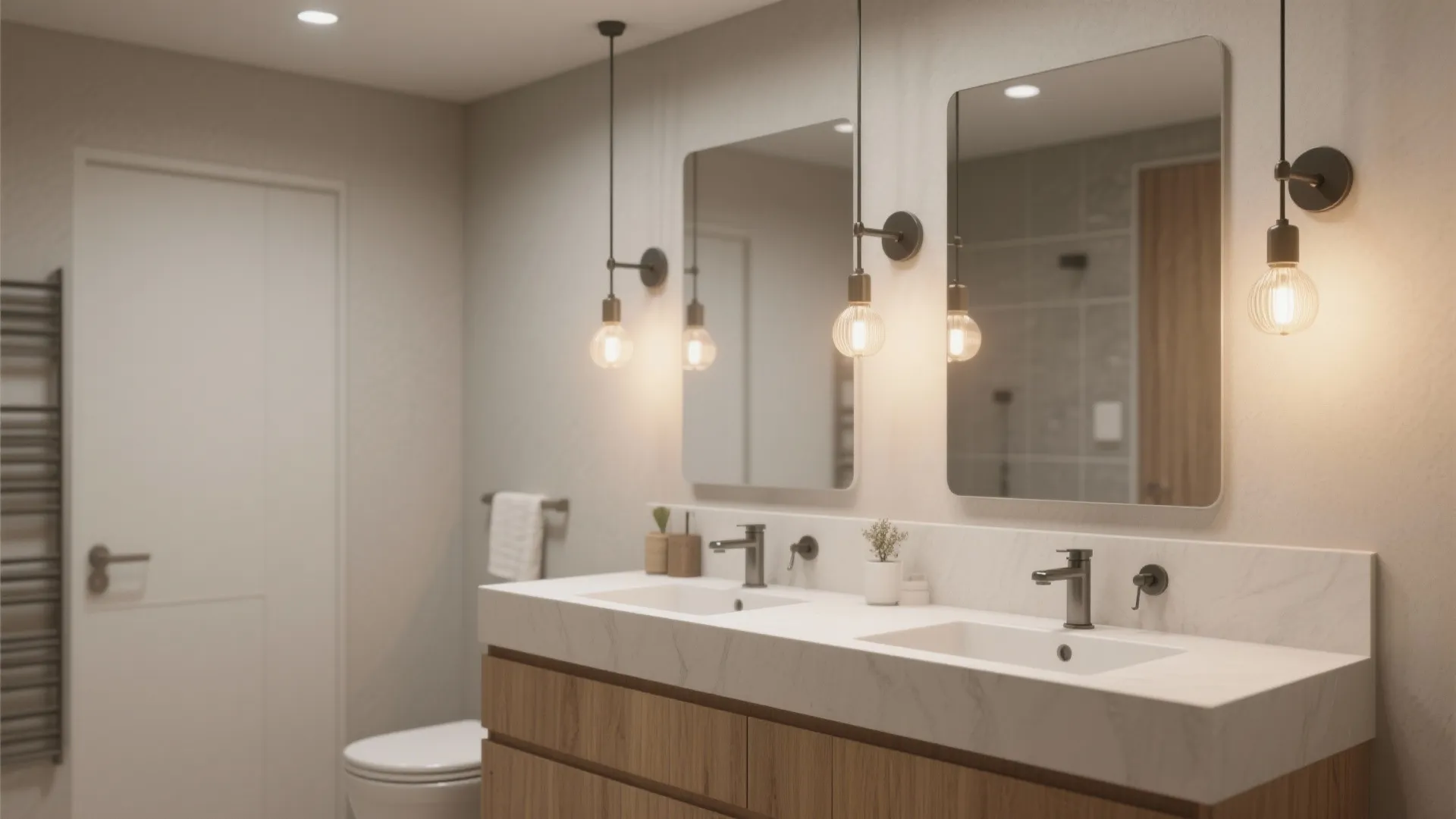 3. Pendant Lights Over the Vanity