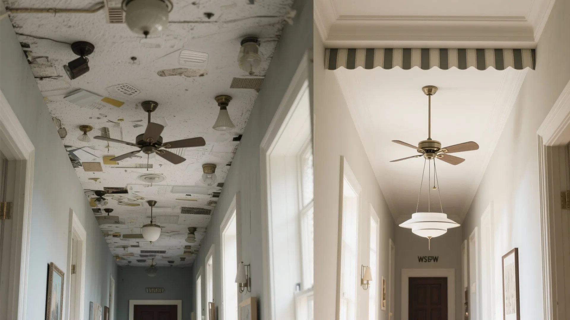 Statement center with lightweight pendant or fan-light combo