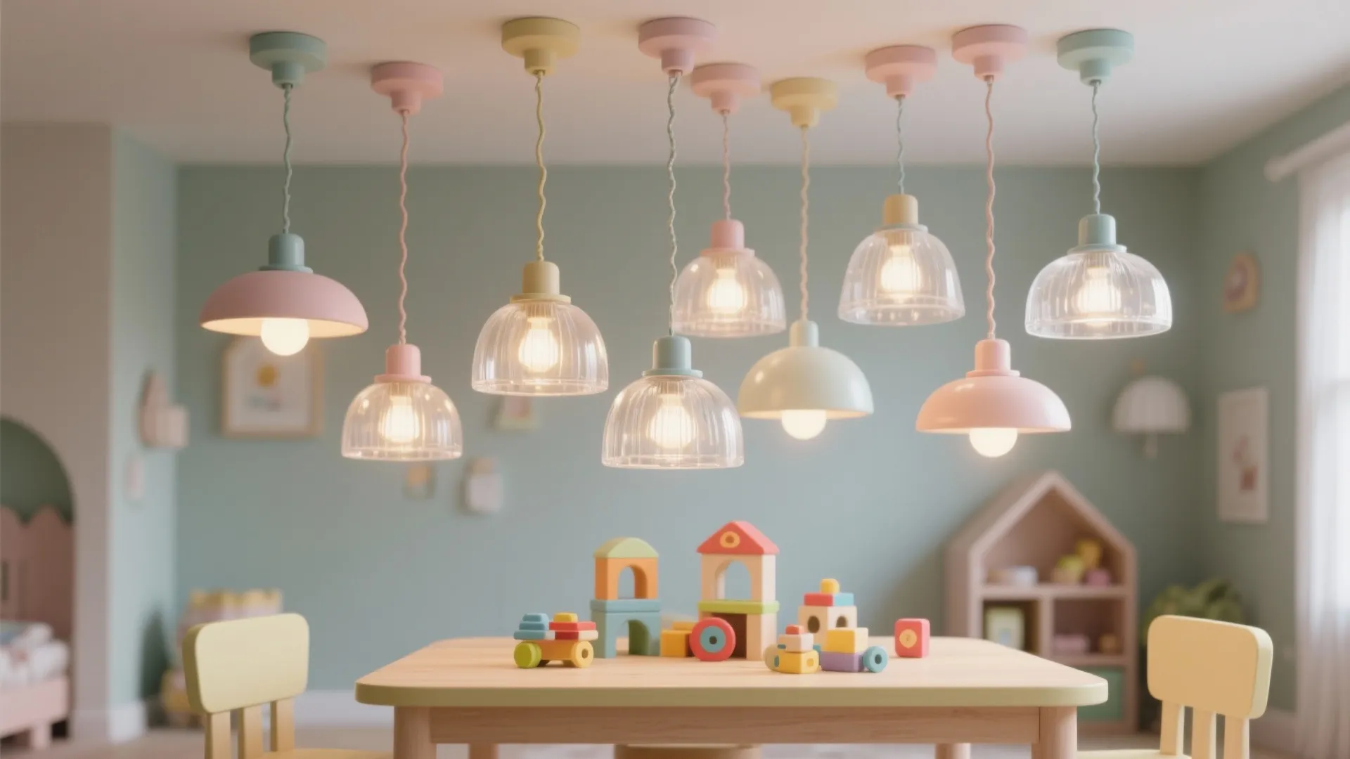 4. Pendant Cluster with Protective Shades