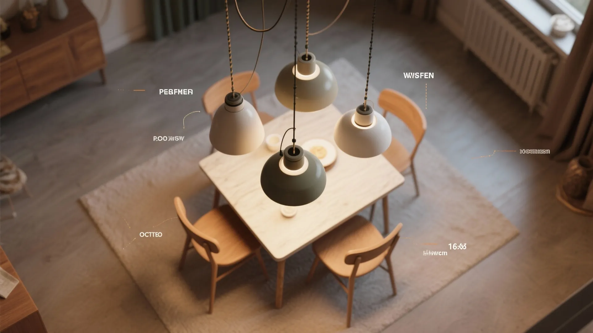 3. Adjustable-height Pendant Cluster