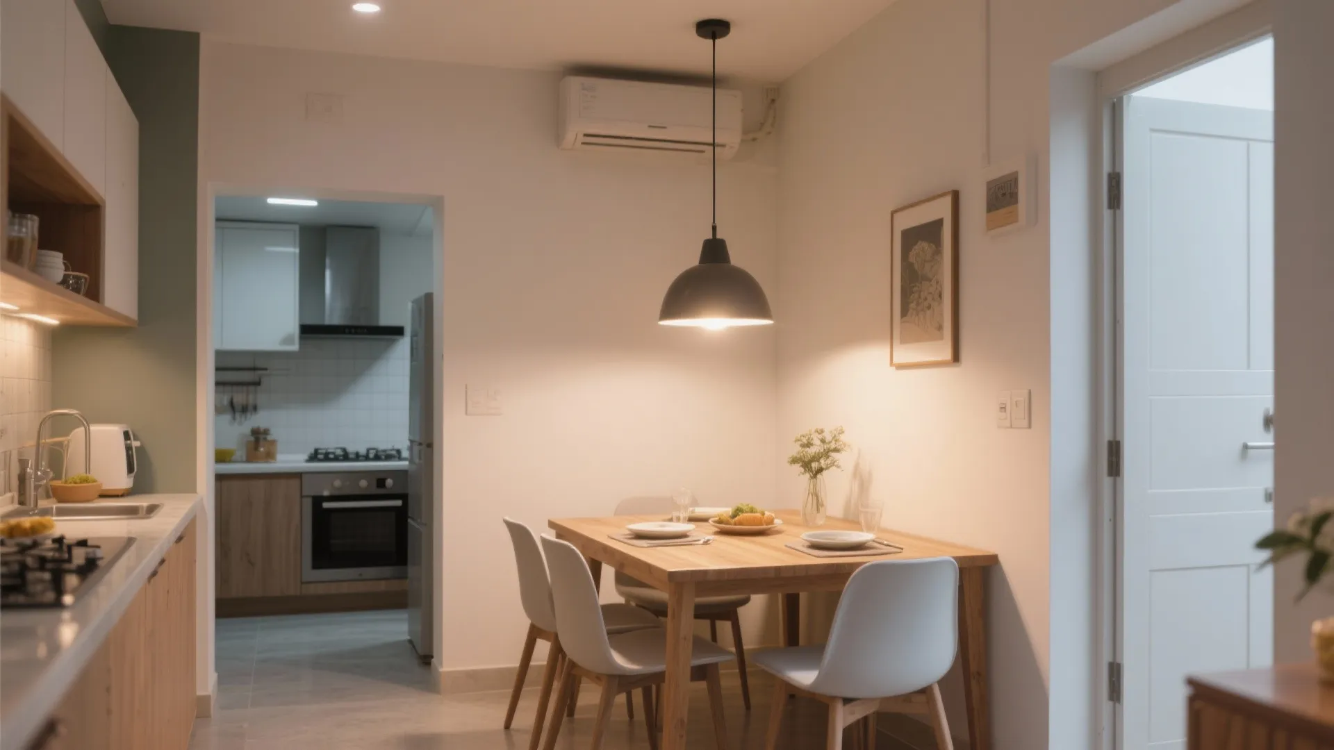 Pendant Lights Over the Dining Nook