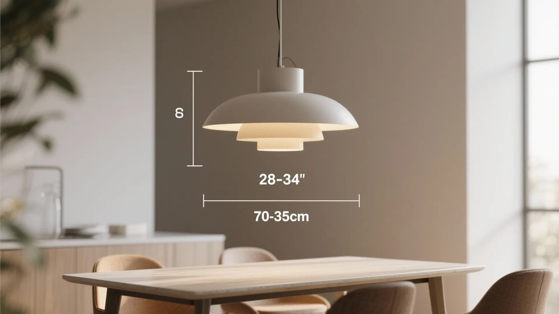 How high should a dining table pendant light hang?
