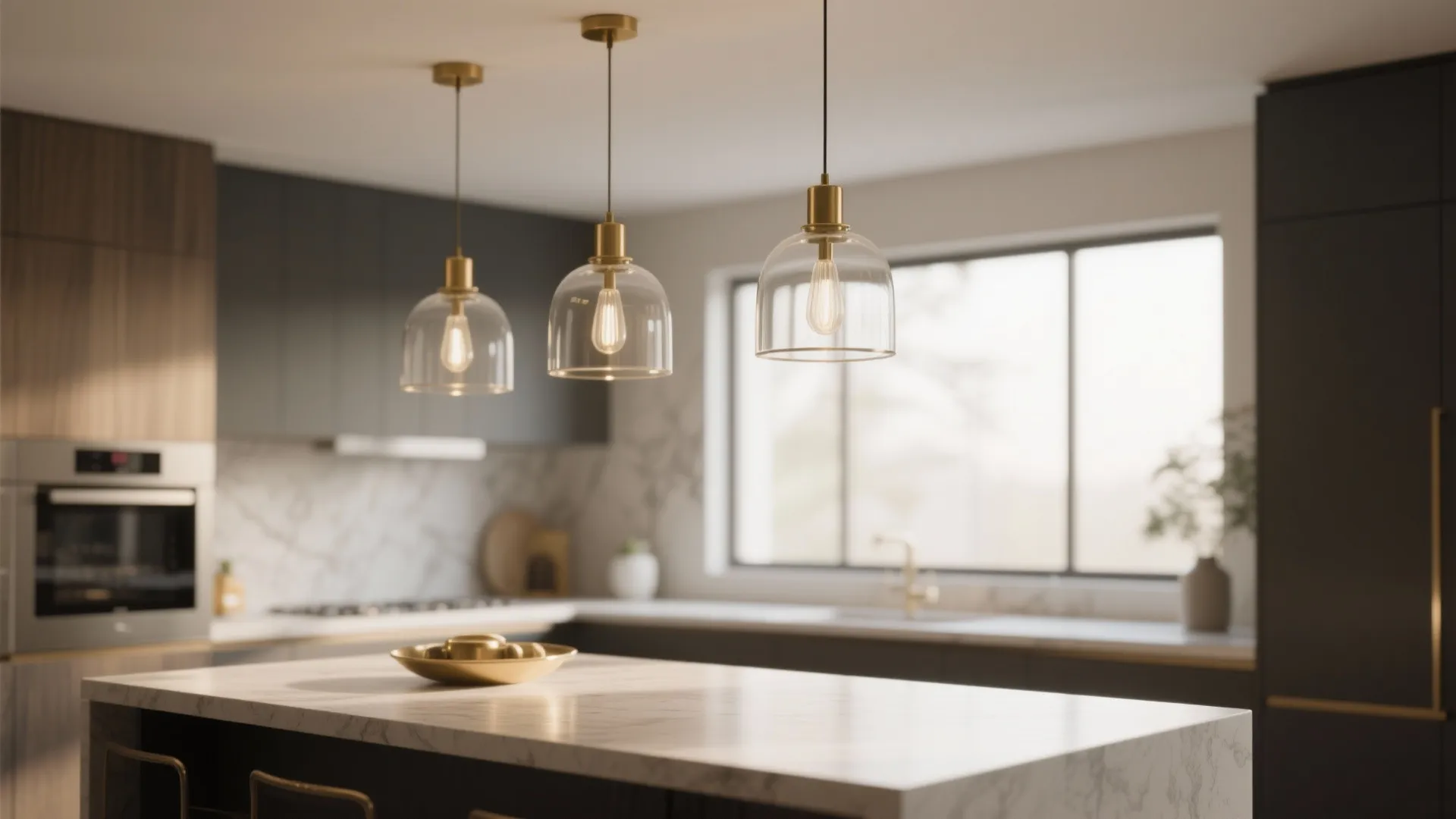 1. Pendant Lights Over the Island