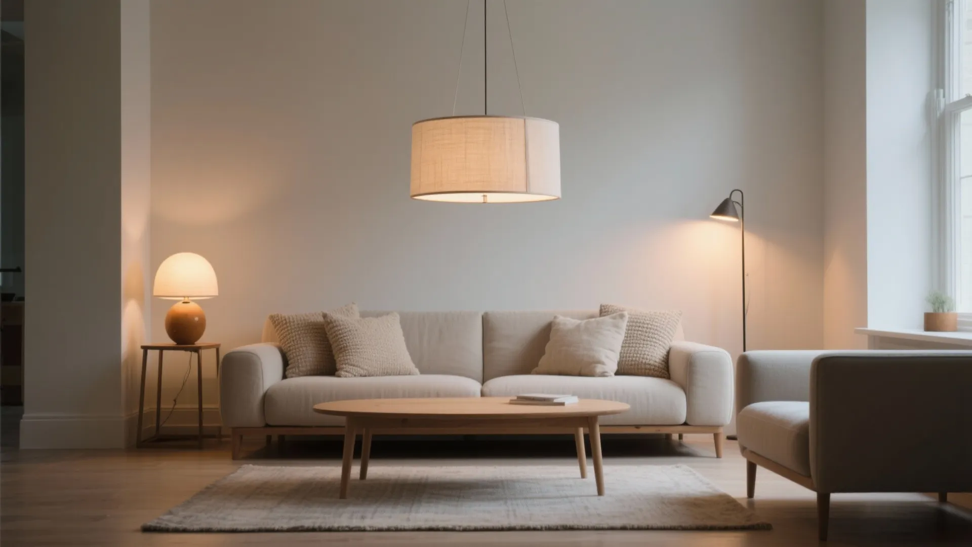 Statement pendant + layered lamps