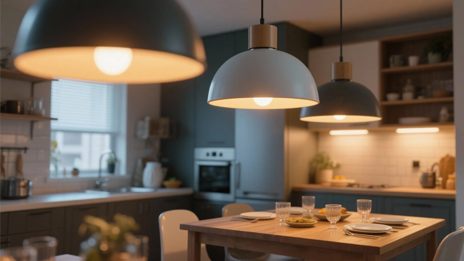 Suspended Lighting Over Table