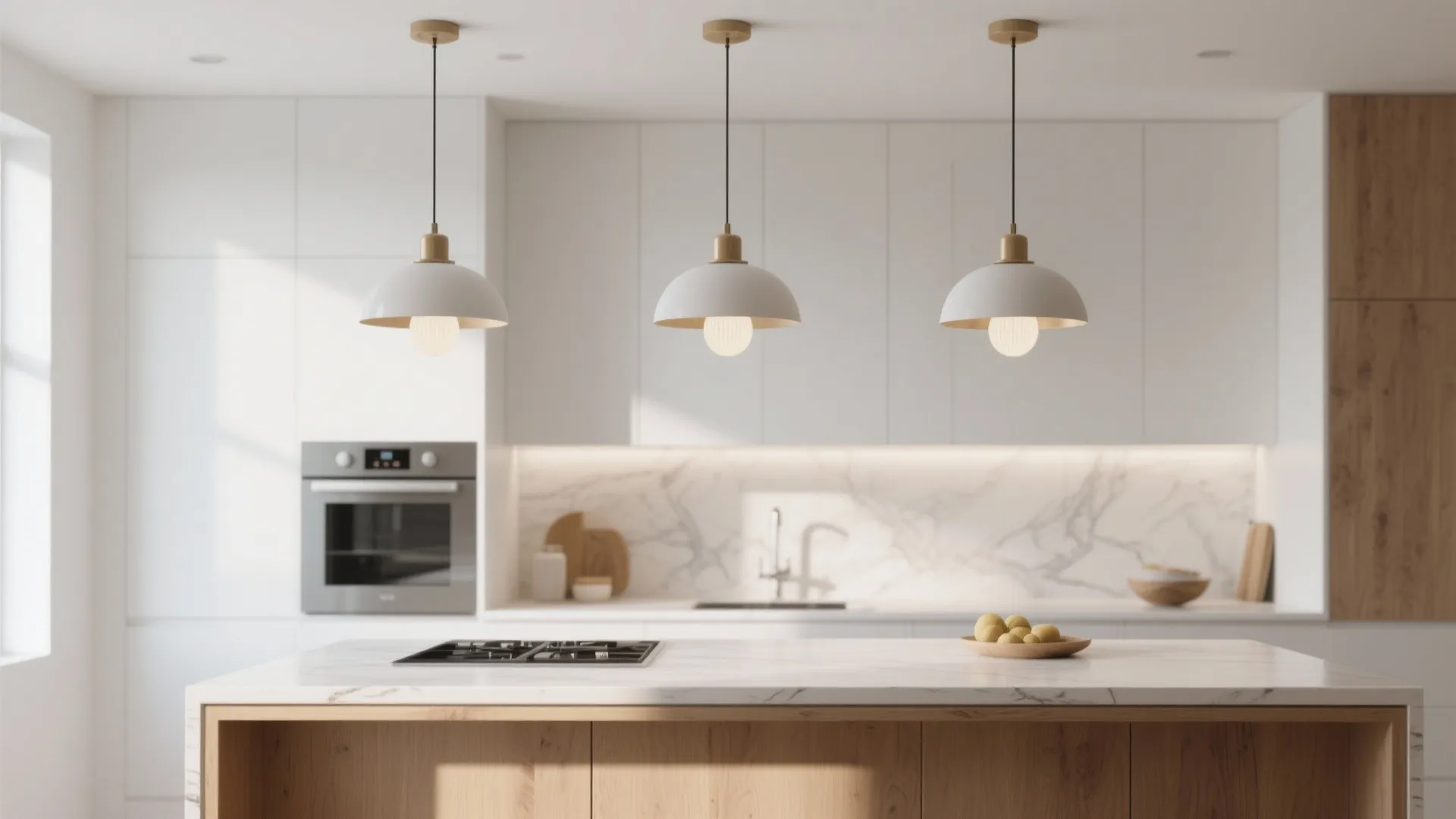 2. Pendant Lights Over the Island