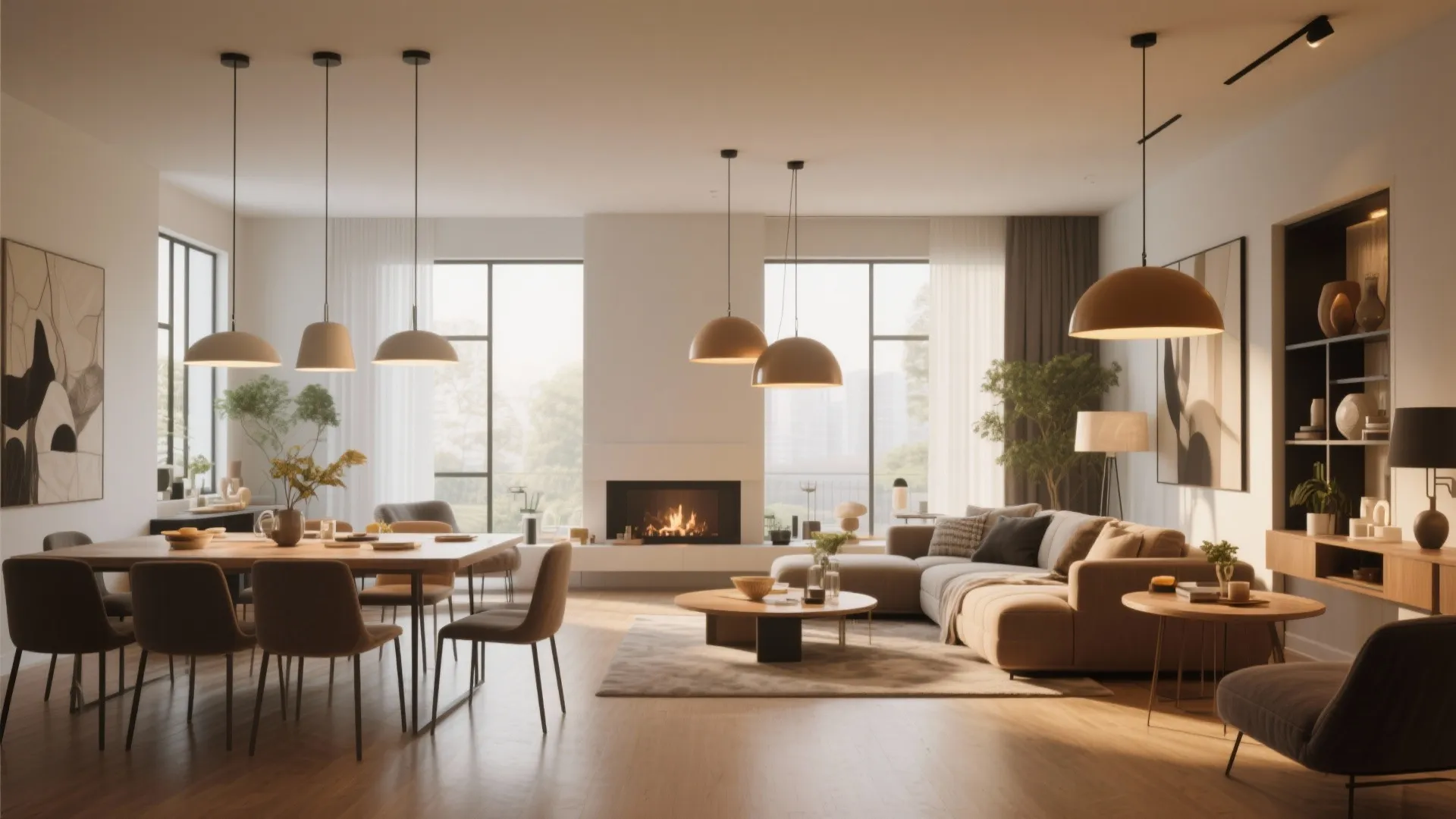 9. Pendant Lights for Zoning