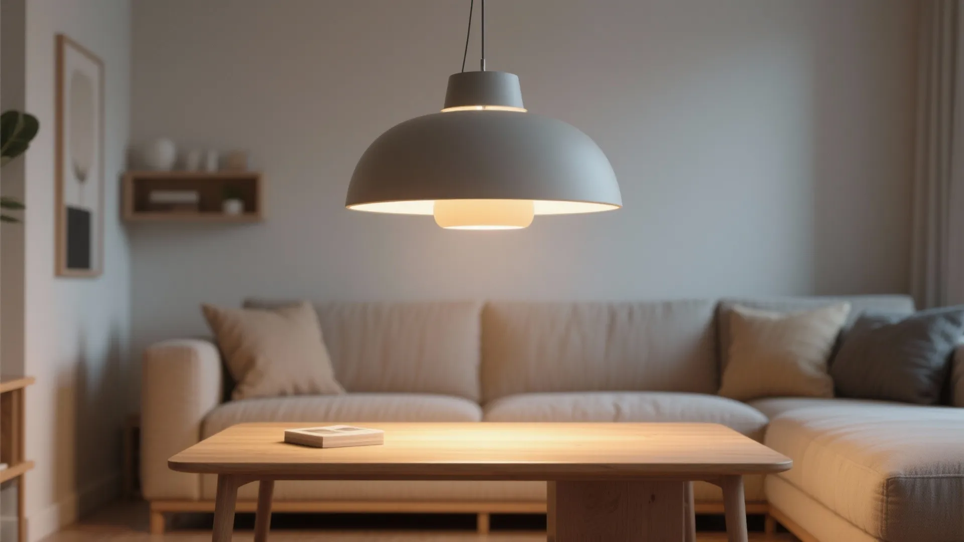 4. Statement pendant over the coffee table