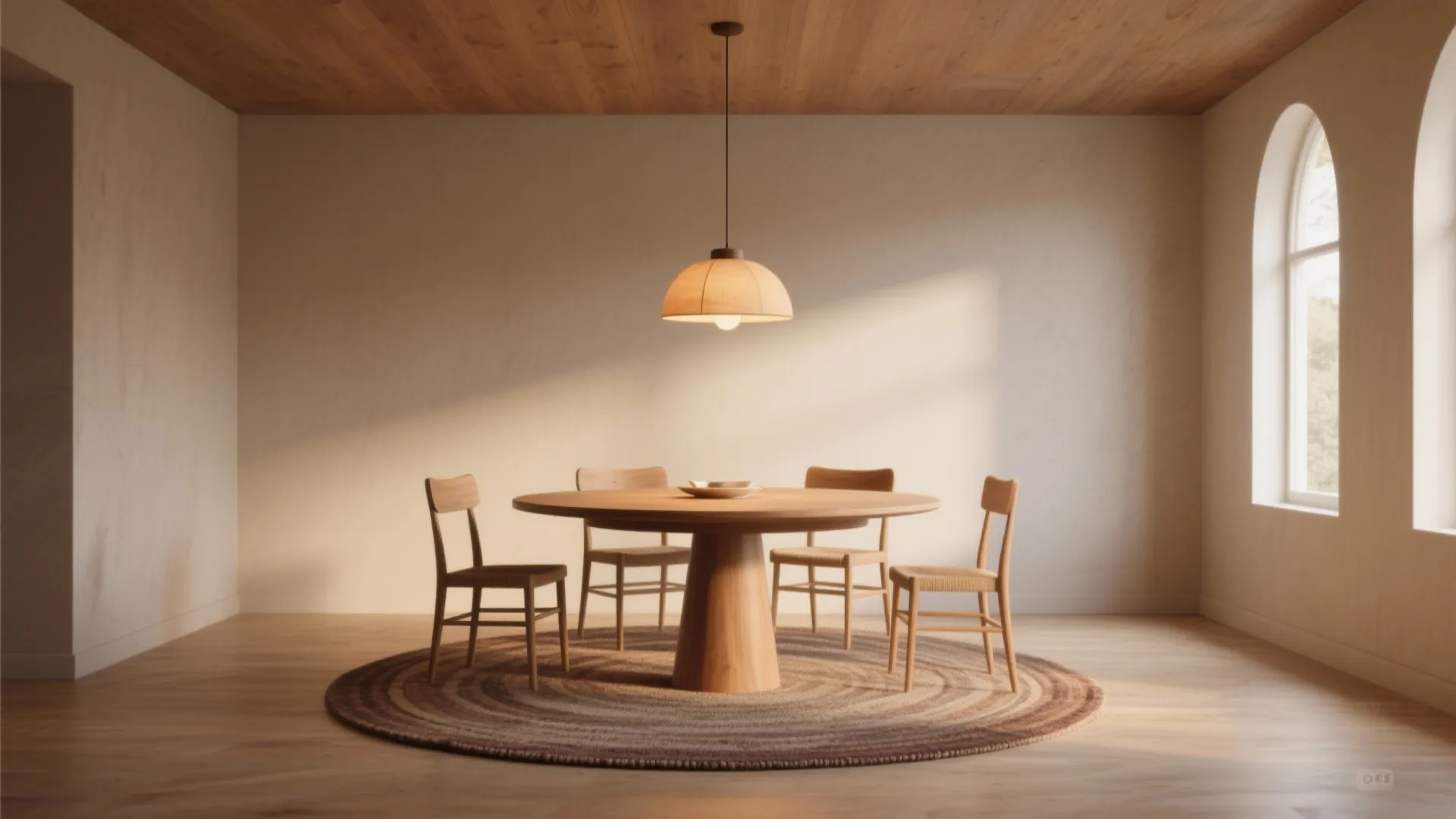 5. Anchor it with lighting and a round rug