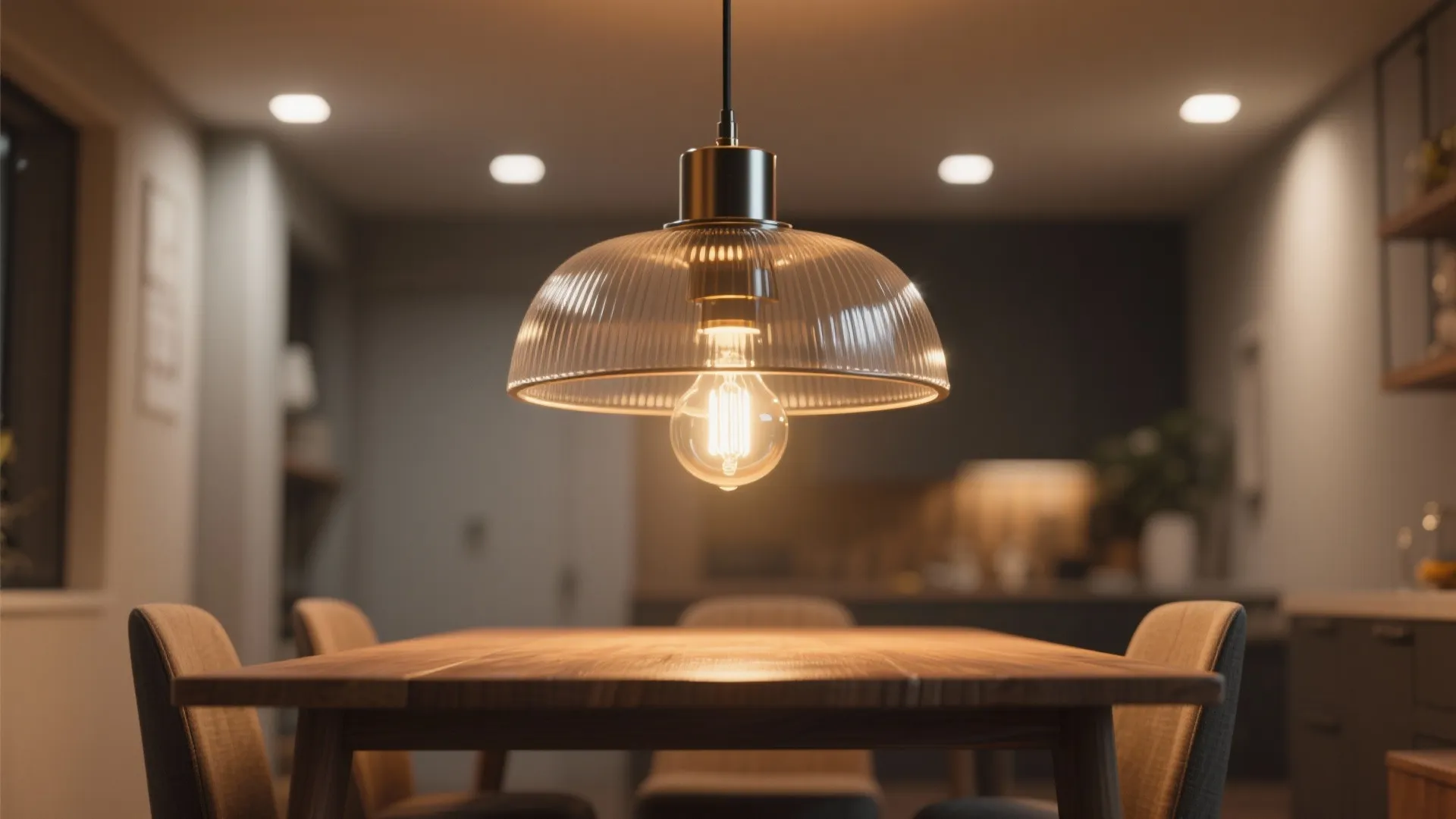 1. Layered lighting with a statement pendant