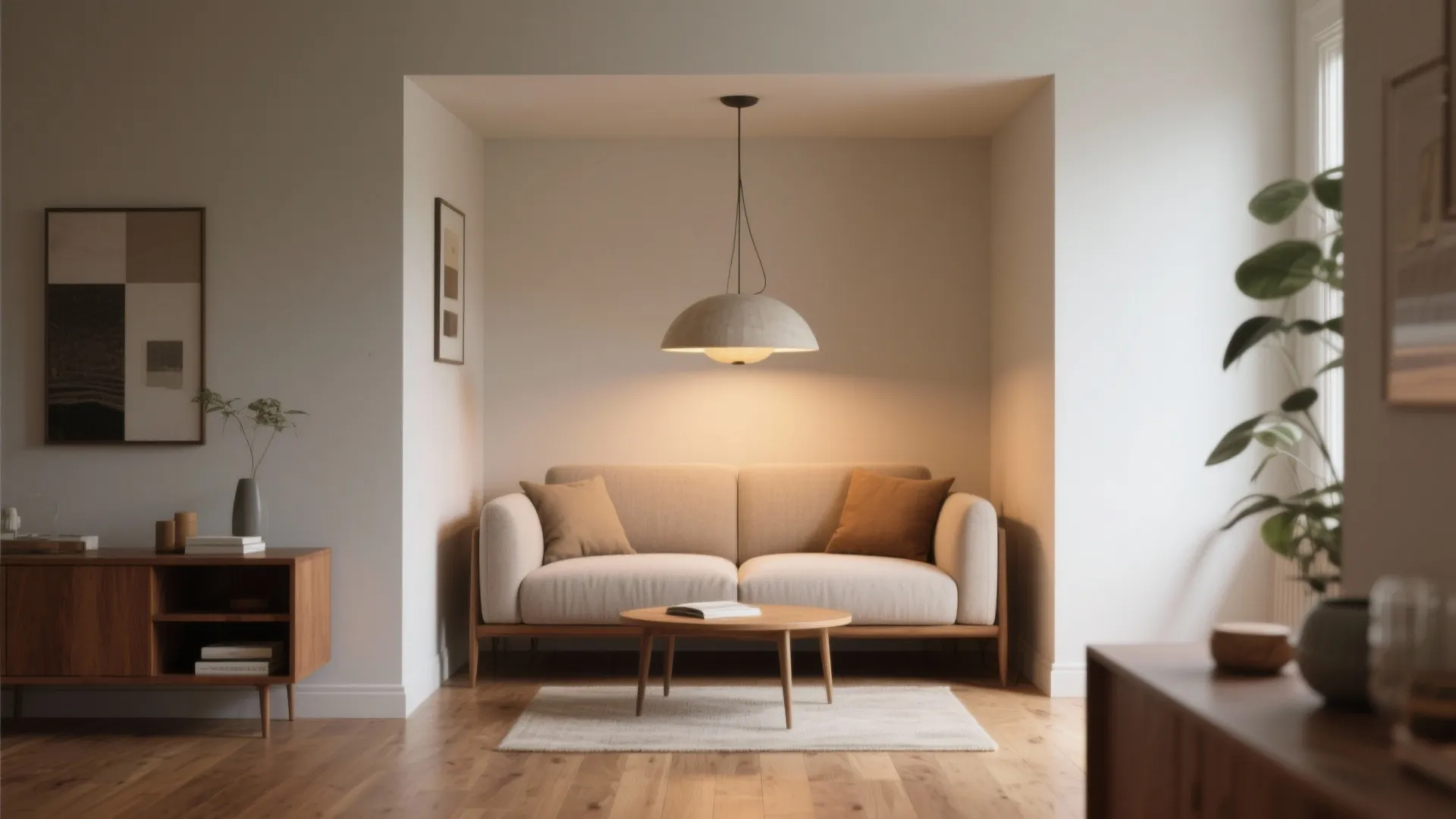 2. Statement Pendant Over a Seating Nook