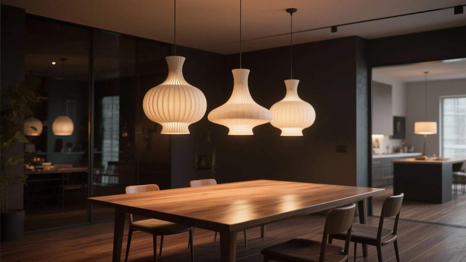3. Use Pendant Lighting to Float the Table