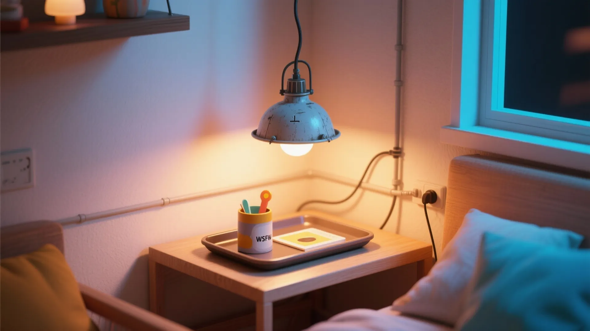 5. Plug-In Pendant-Style Table Lamp
