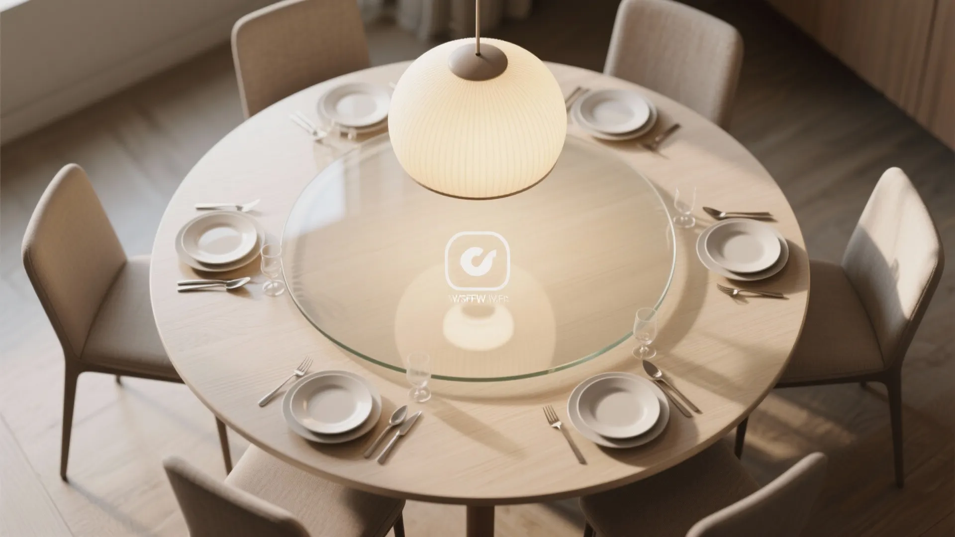 3. Choose a central pendant to anchor the round shape