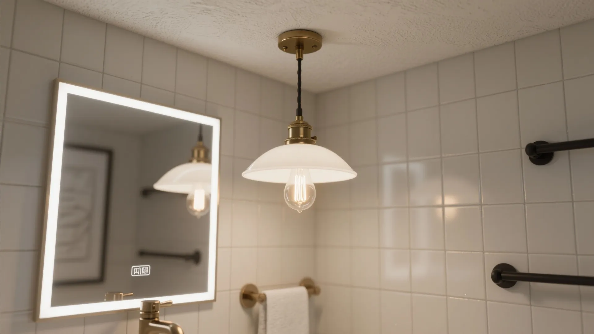 Mini Pendant Over the Vanity (The “Jewelry” Move)