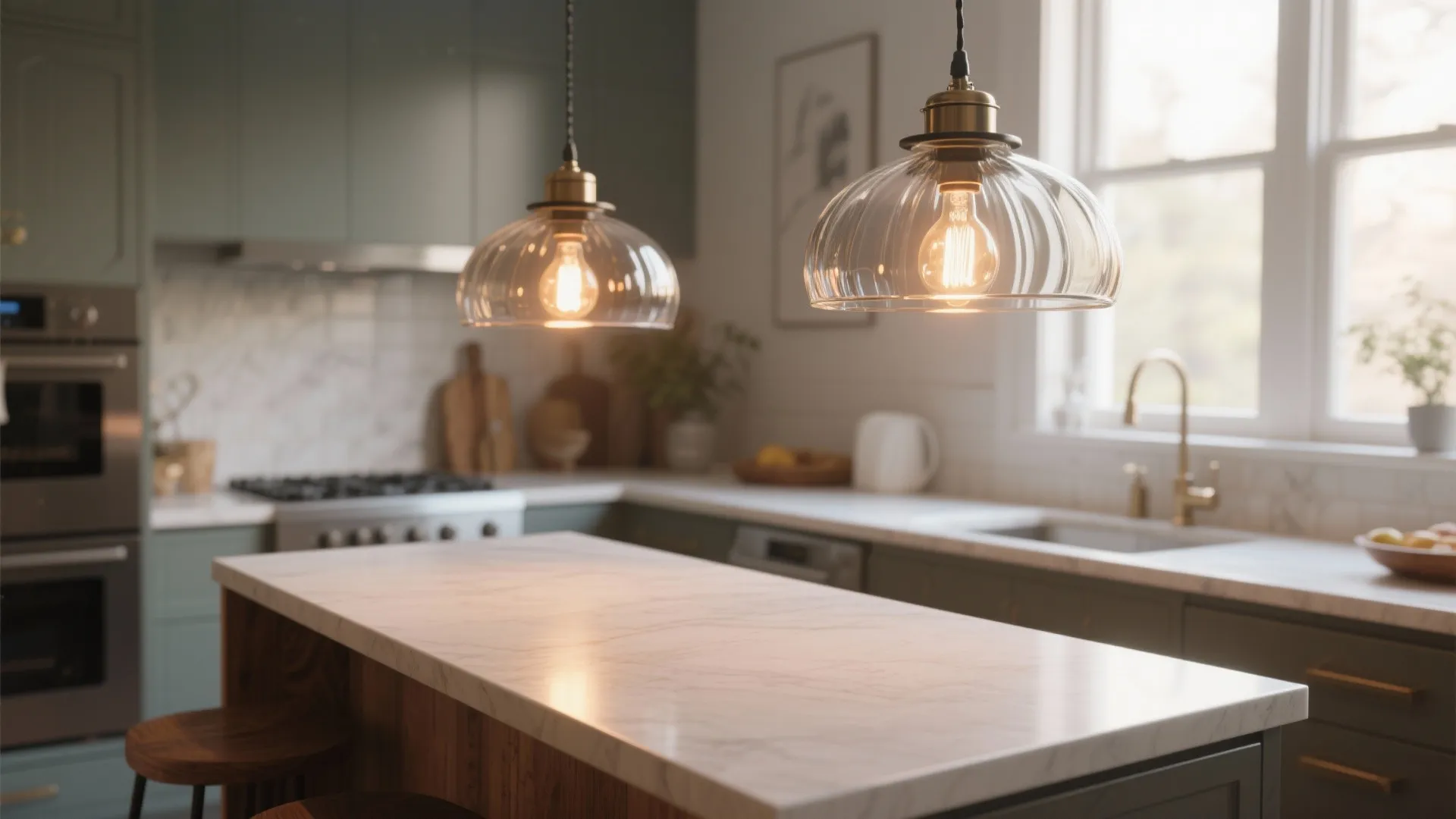 1. Statement pendants over islands