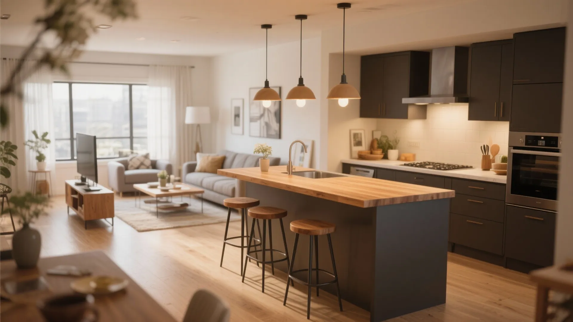 4. Peninsula Counter with Overhang