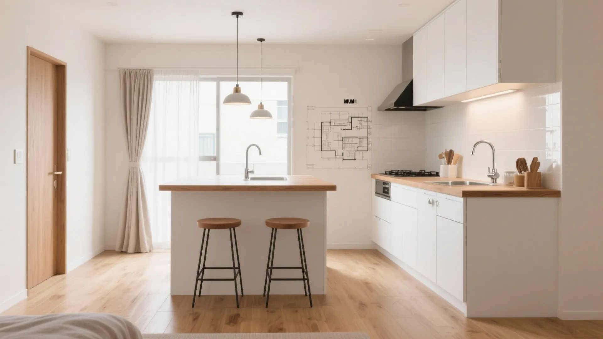 ダイニングは“半島カウンター”で省スペースと会話を両立（动线规划・日本都市）