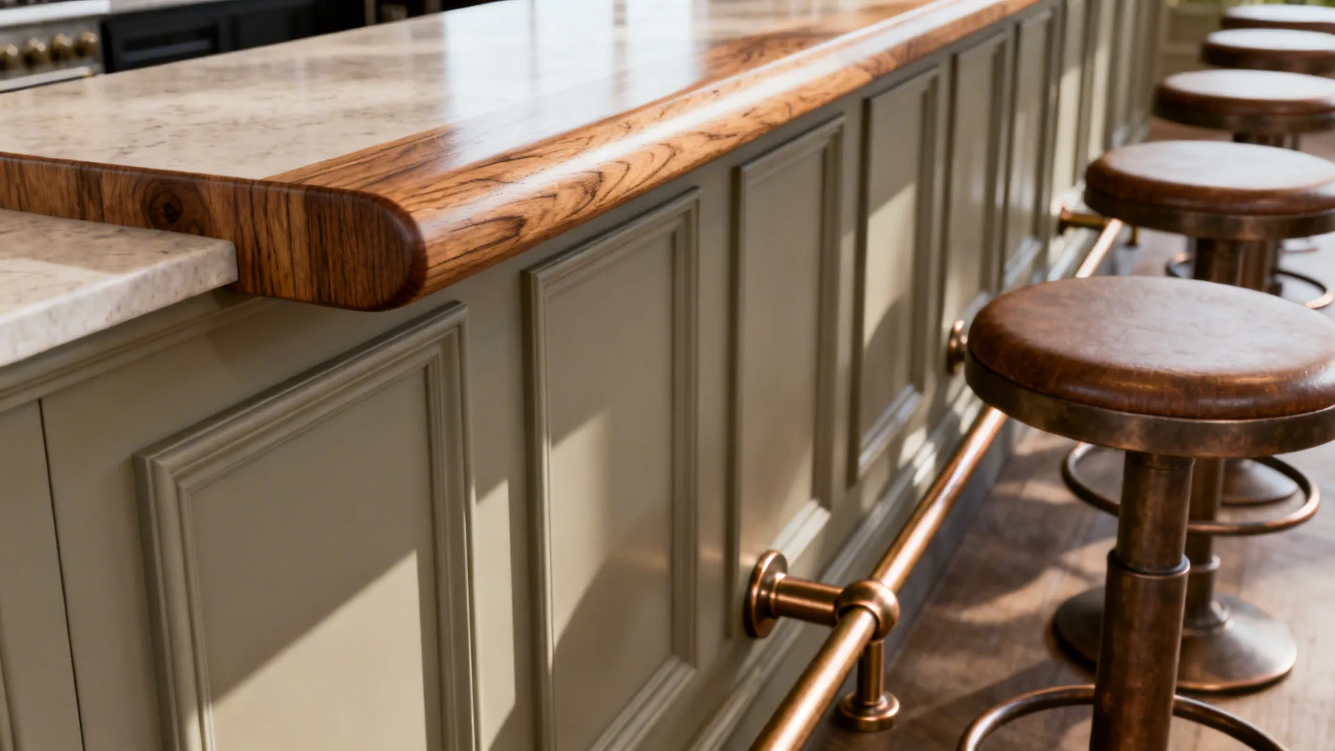 Compact islands, peninsulas, and sofa-backed bars